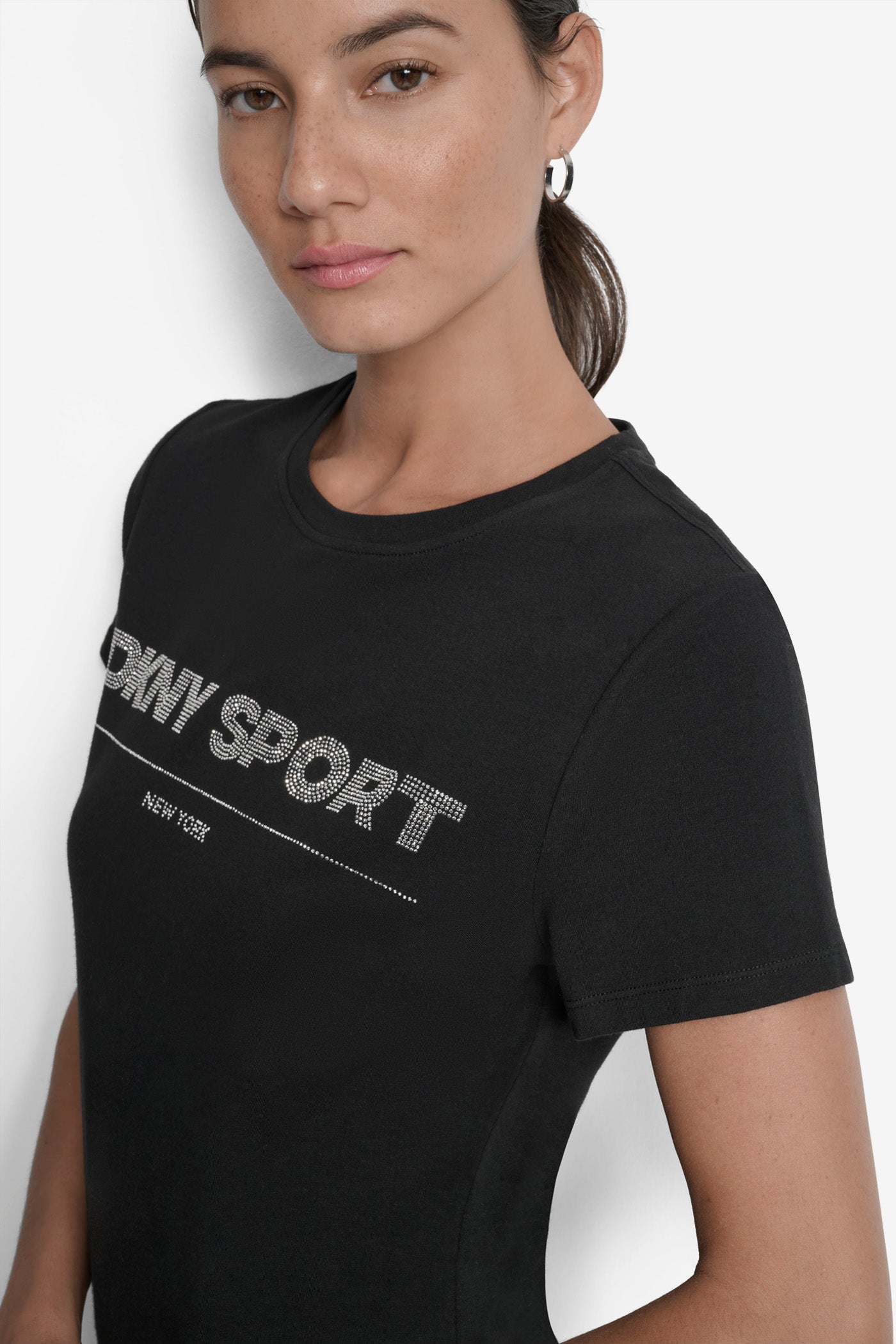 DKNY SPORT RHINESTONE LOGO CREW NECK TEE VIEW 4 | Tees & Tanks