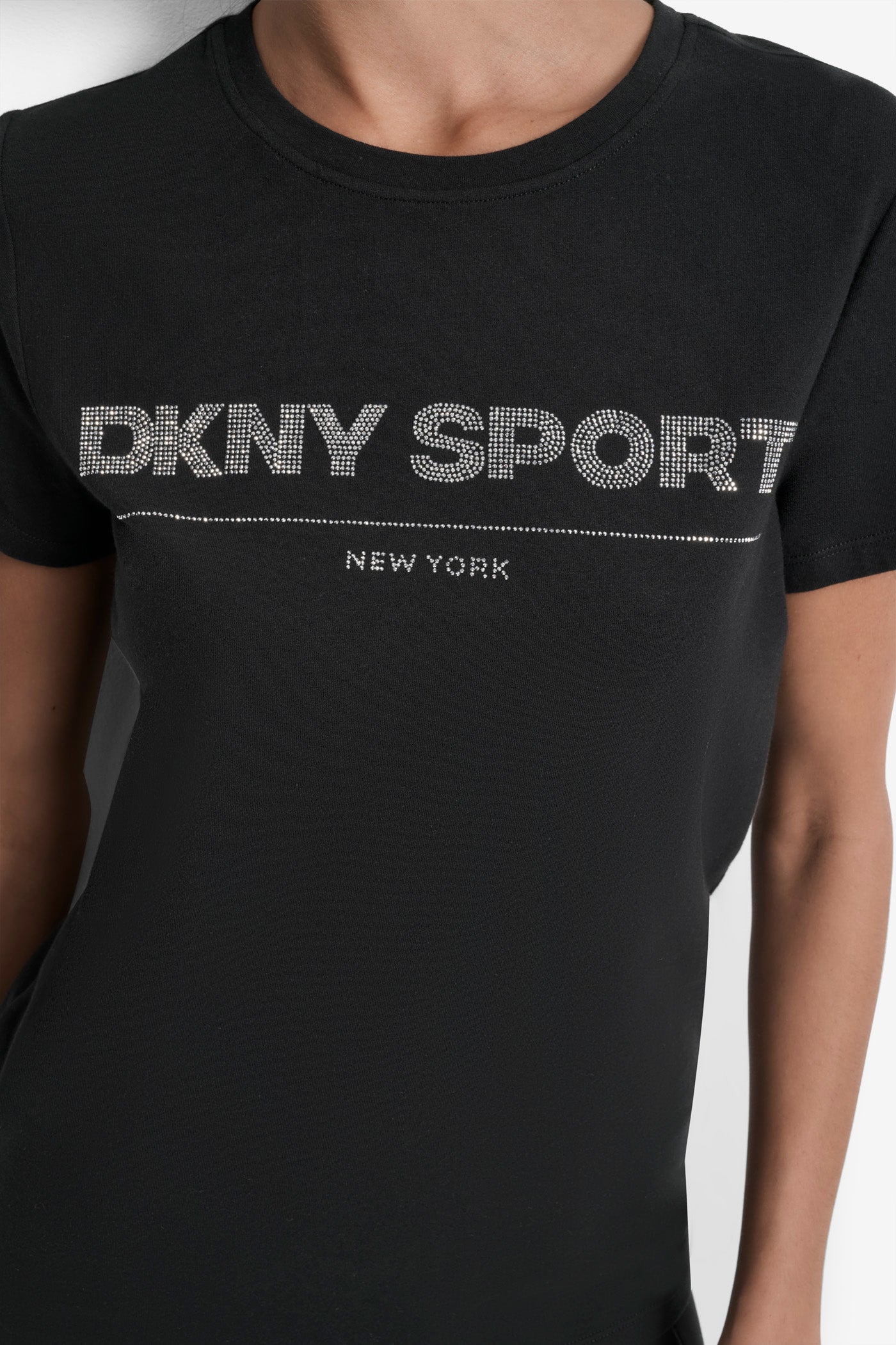 DKNY SPORT RHINESTONE LOGO CREW NECK TEE VIEW 5 | Tees & Tanks