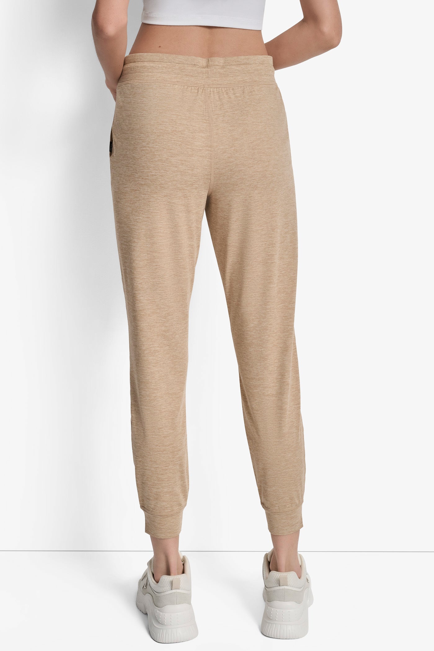 TRAVERTINE SPACEDYE CROPPED HIGH-RISE SLIM JOGGER, VIEW 2 | Sport Essentials