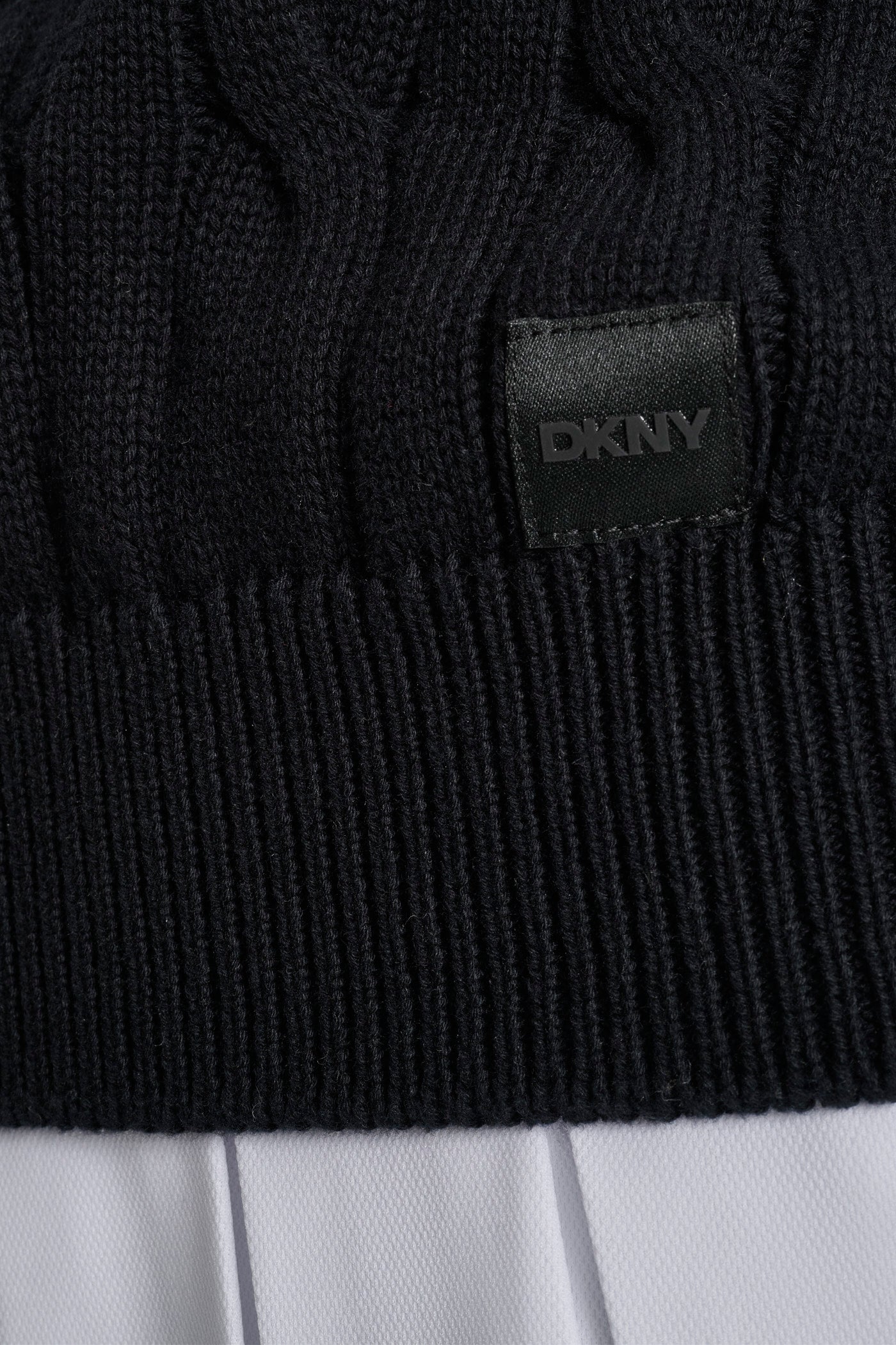 CABLE KNIT V NECK SWEATER WITH TIPPING AND LOGO VIEW 6 | WOMEN'S SWEATERS & TOPS