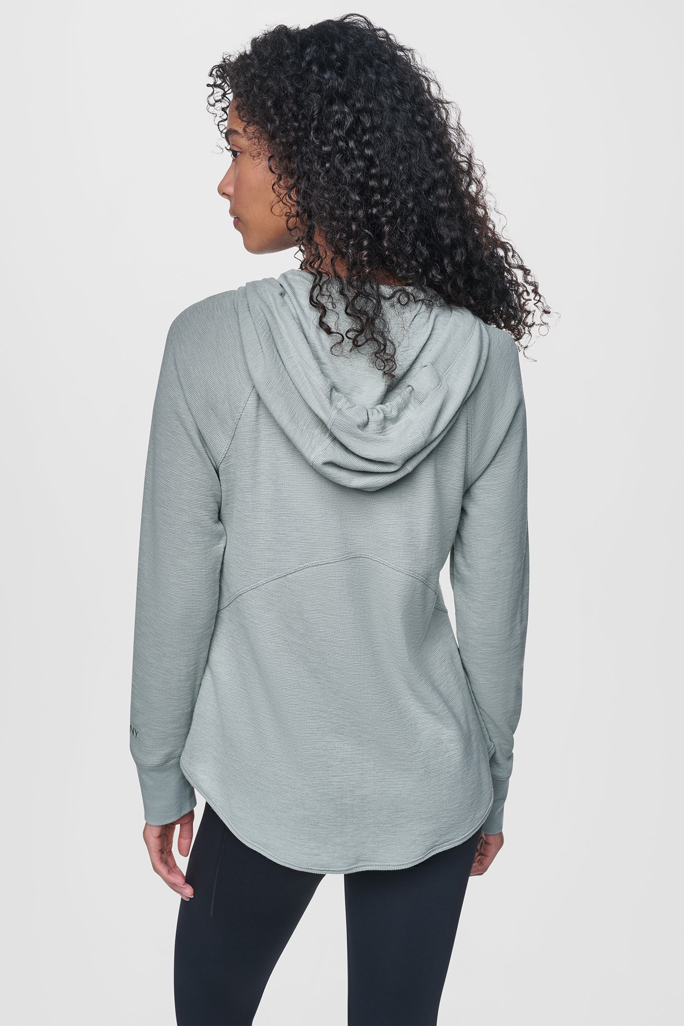 MINI WAFFLE FULL-ZIP HOODIE VIEW 3 | MUST-HAVES