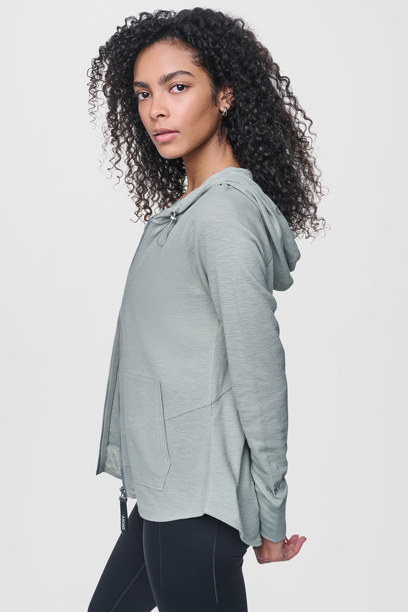 MINI WAFFLE FULL-ZIP HOODIE VIEW 4 | MUST-HAVES