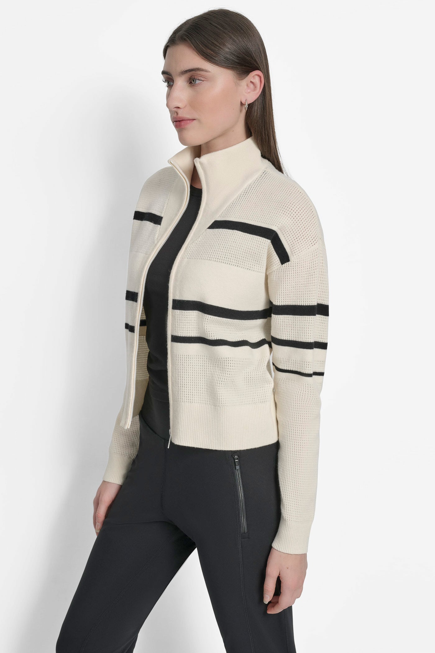 OPEN STITCH FULL ZIP STRIPE JACKET VIEW 3 | Sweatshirts & Joggers