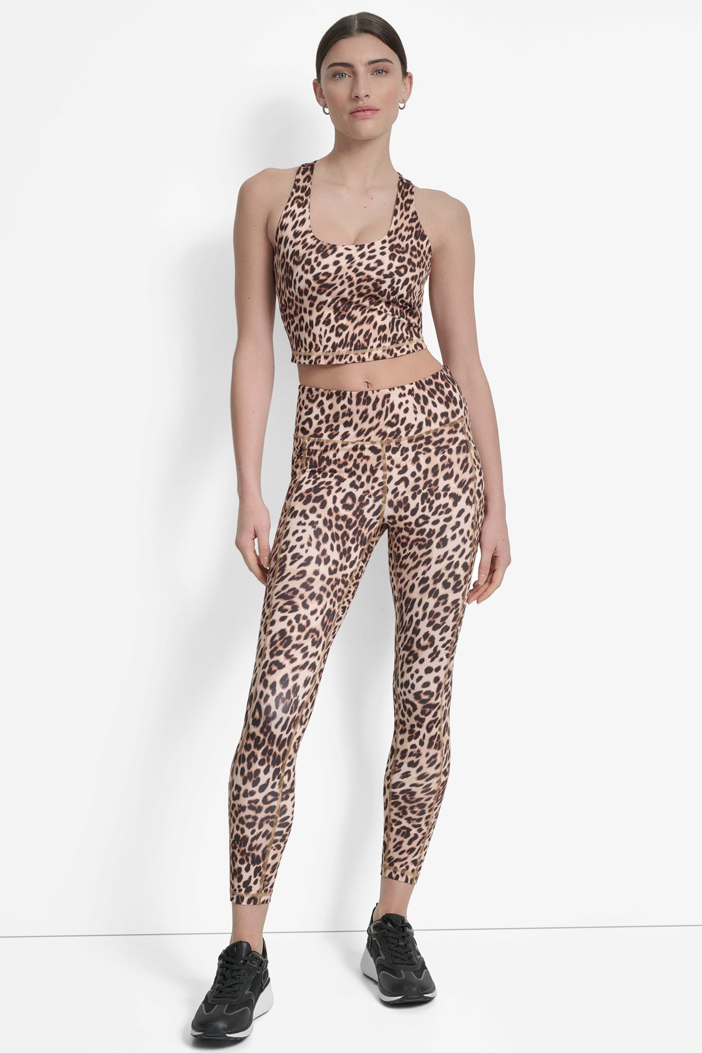 PRINTED RACERBACK CROP TANK WITH BUILT IN BRA VIEW 5 | Sport Essentials
