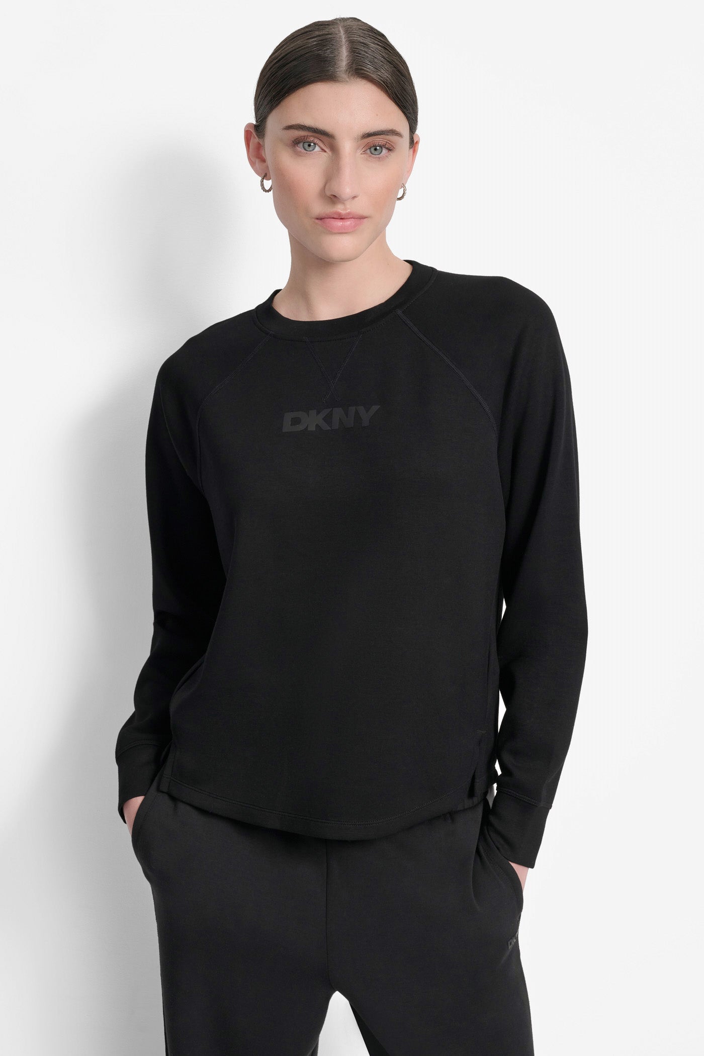 Black TONAL LOGO SWEATSHIRT, FRONT VIEW | Sweatshirts & Joggers