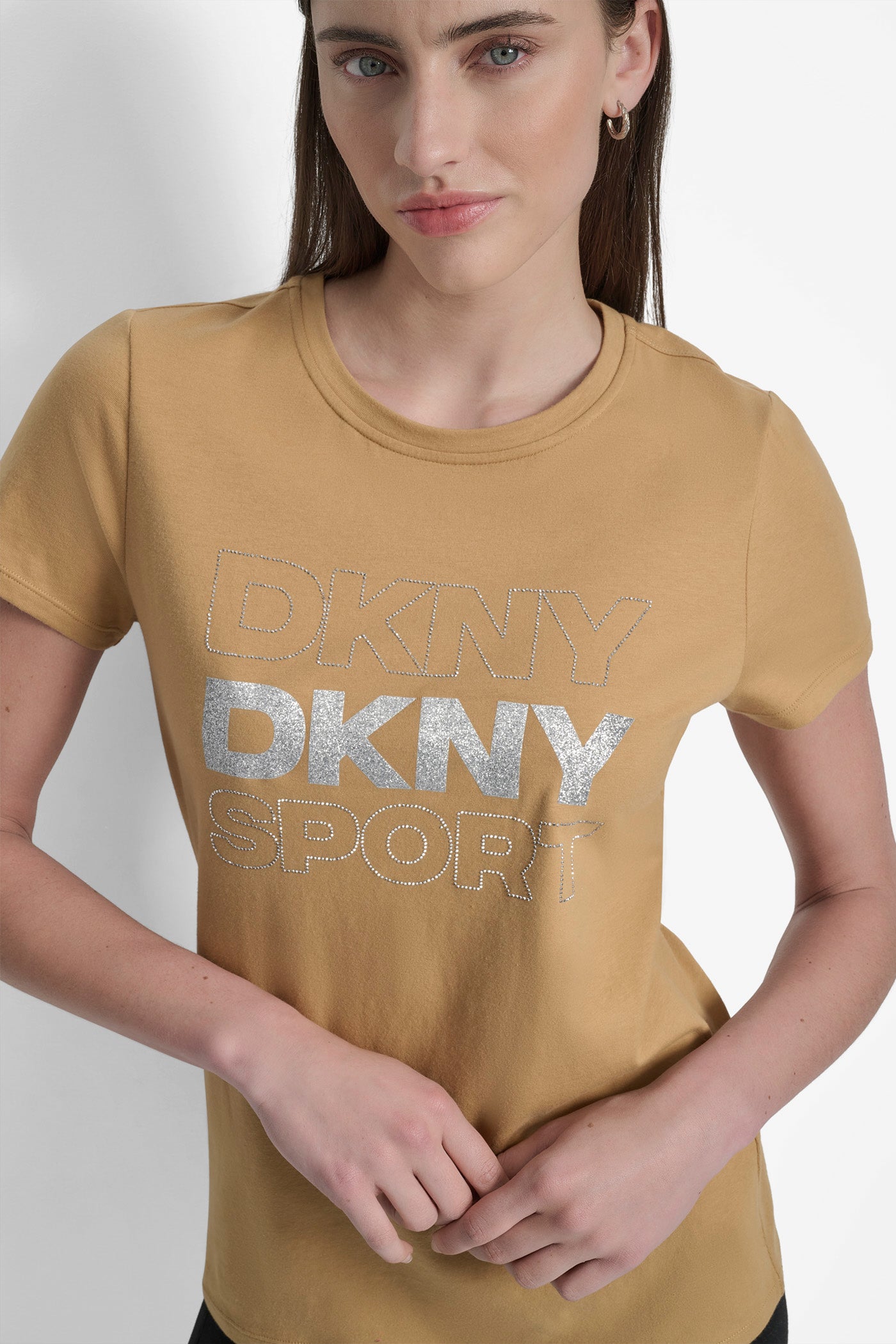 DKNY SPORT RHINESTONE GLITTER LOGO TEE VIEW 4 | Tees & Tanks