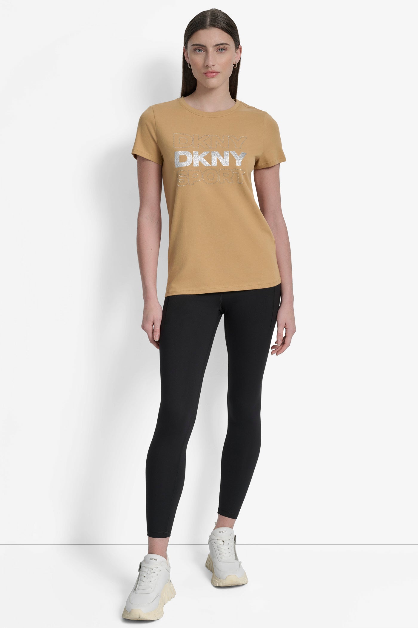 DKNY SPORT RHINESTONE GLITTER LOGO TEE VIEW 5 | Tees & Tanks