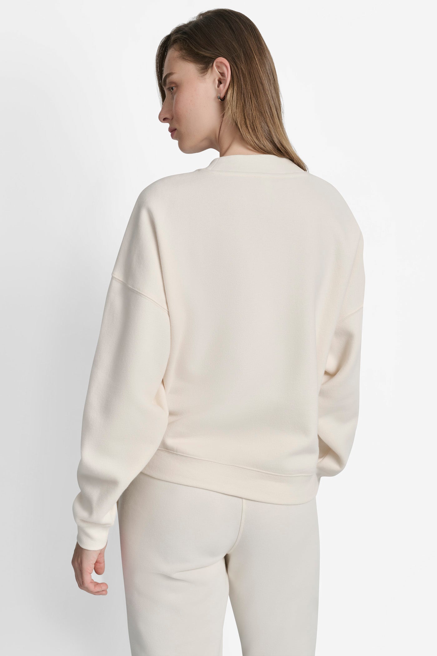 EGGNOG HD SILICONE LOGO CREW NECK PULLOVER WITH V INSET, BACK VIEW | Sport Essentials