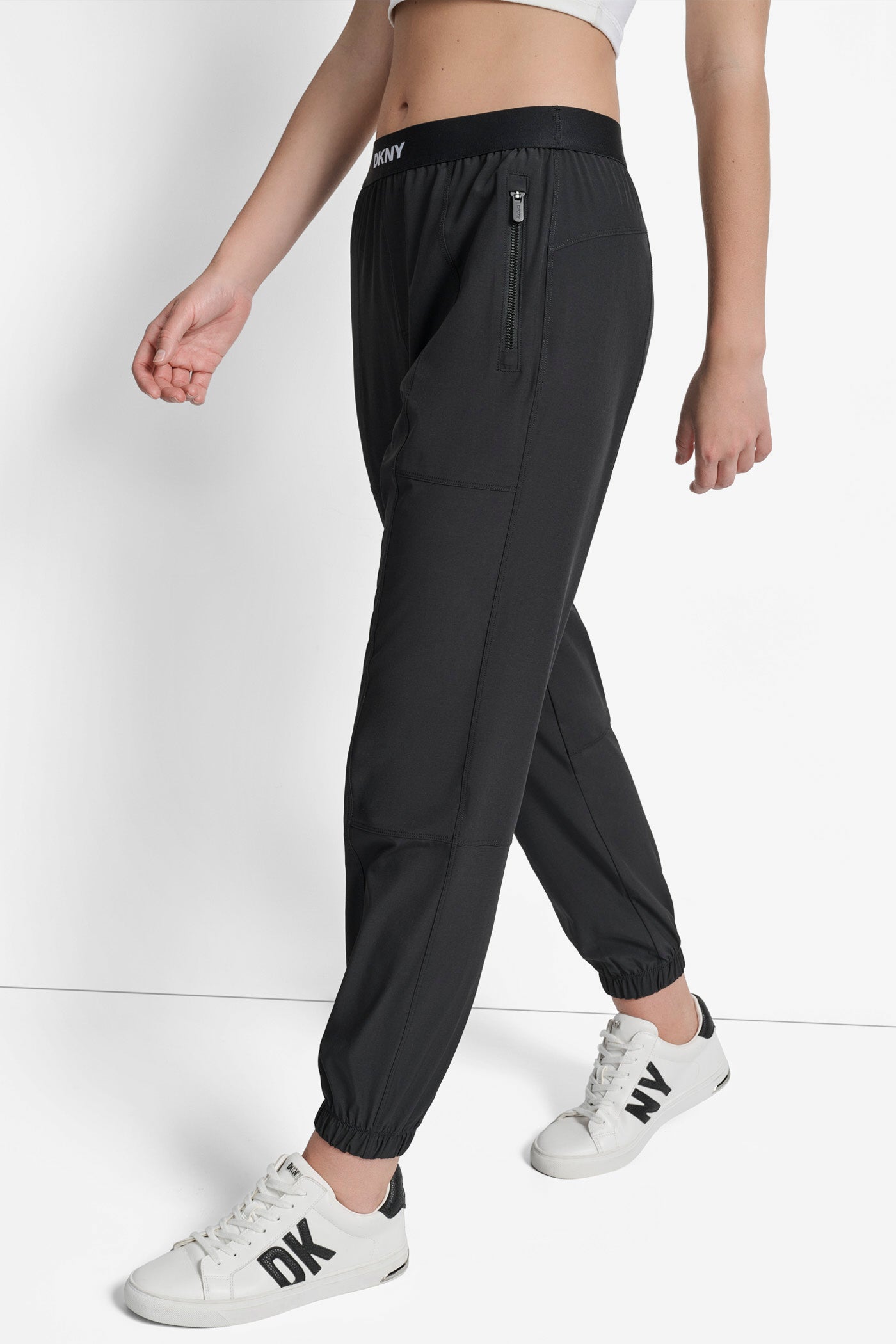 HIGH RISE COMMUTER JOGGER WITH LOGO ELASTIC WAIST VIEW 3 | Sweatshirts & Joggers