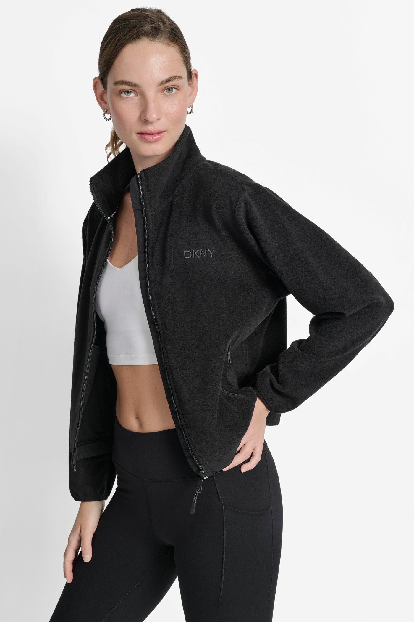 LOGO EMBROIDERED FLEECE JACKET VIEW 4 | Jackets & Blazers