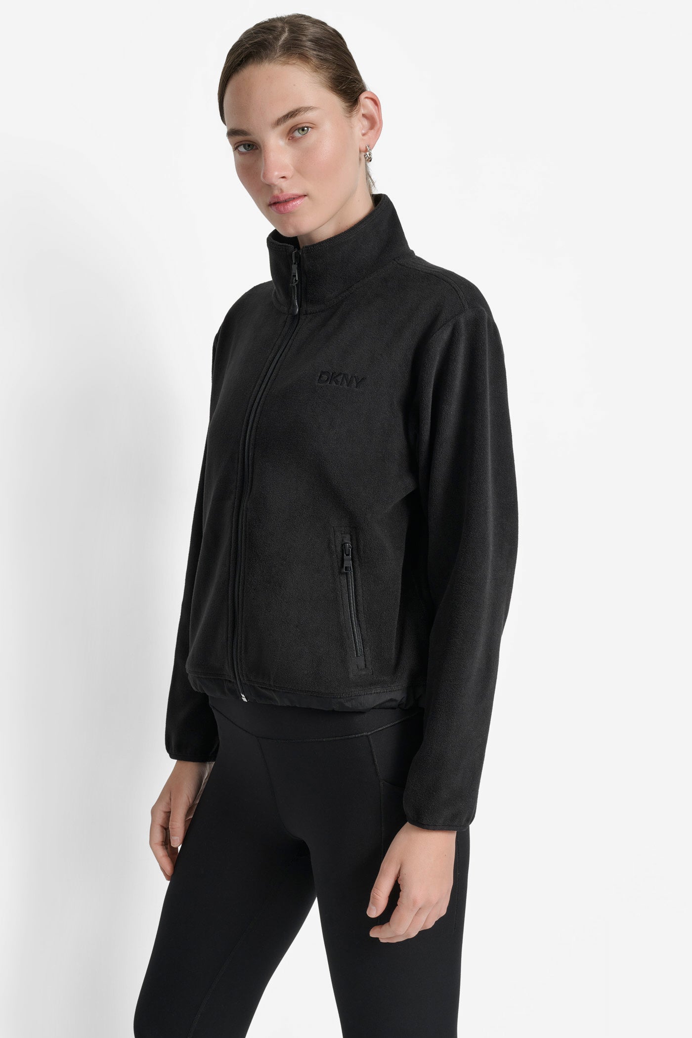 LOGO EMBROIDERED FLEECE JACKET VIEW 3 | Jackets & Blazers