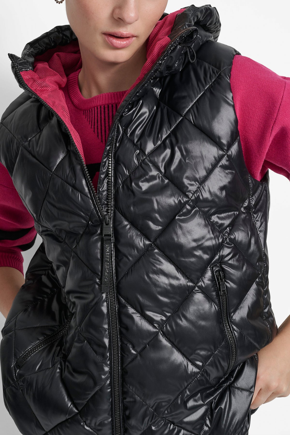 QUILTED HOODED VEST VIEW 2
