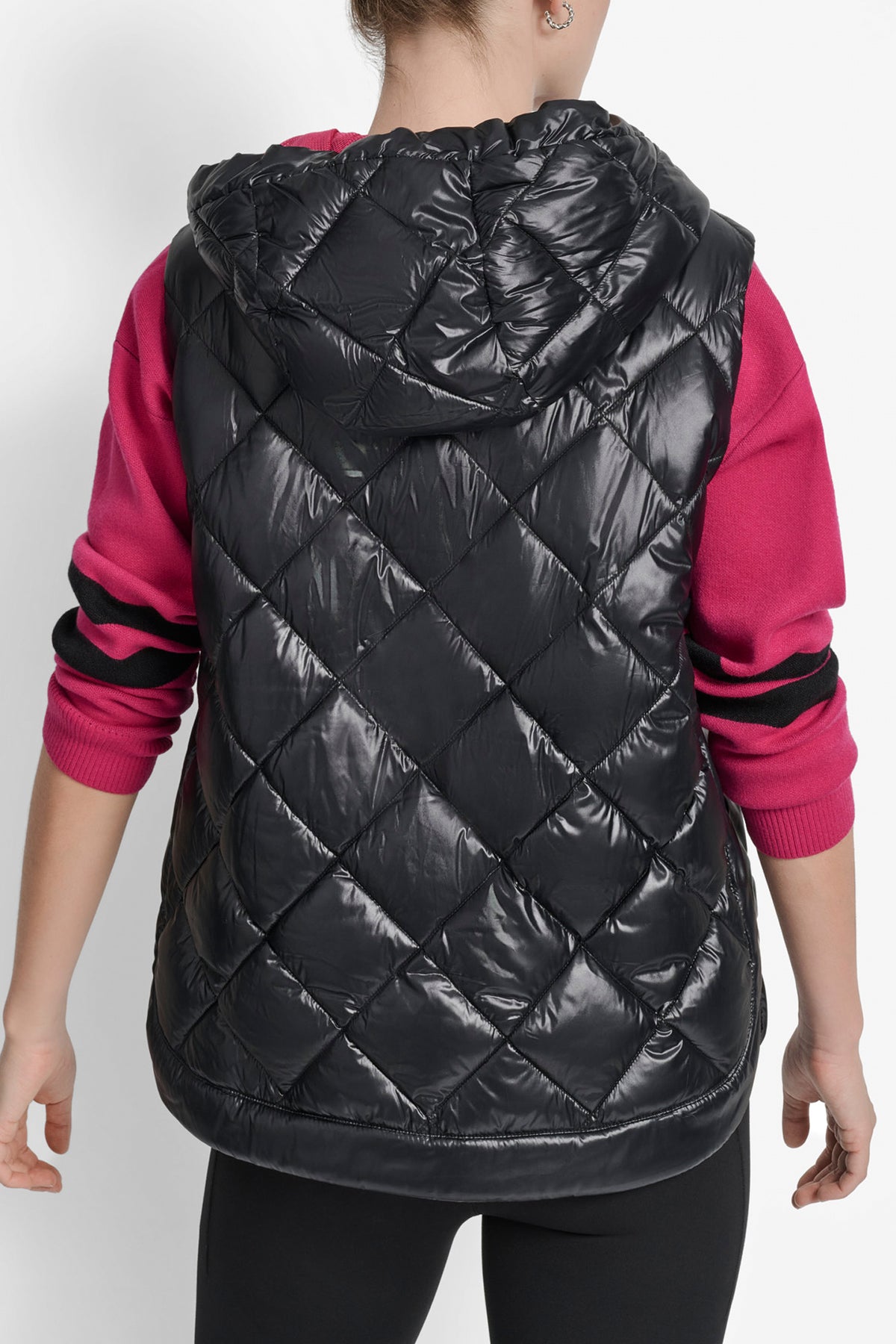 QUILTED HOODED VEST VIEW 2