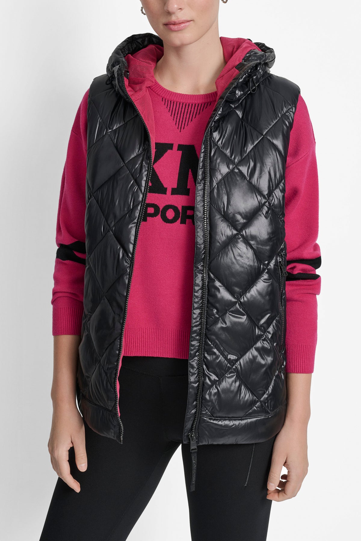 QUILTED HOODED VEST VIEW 2