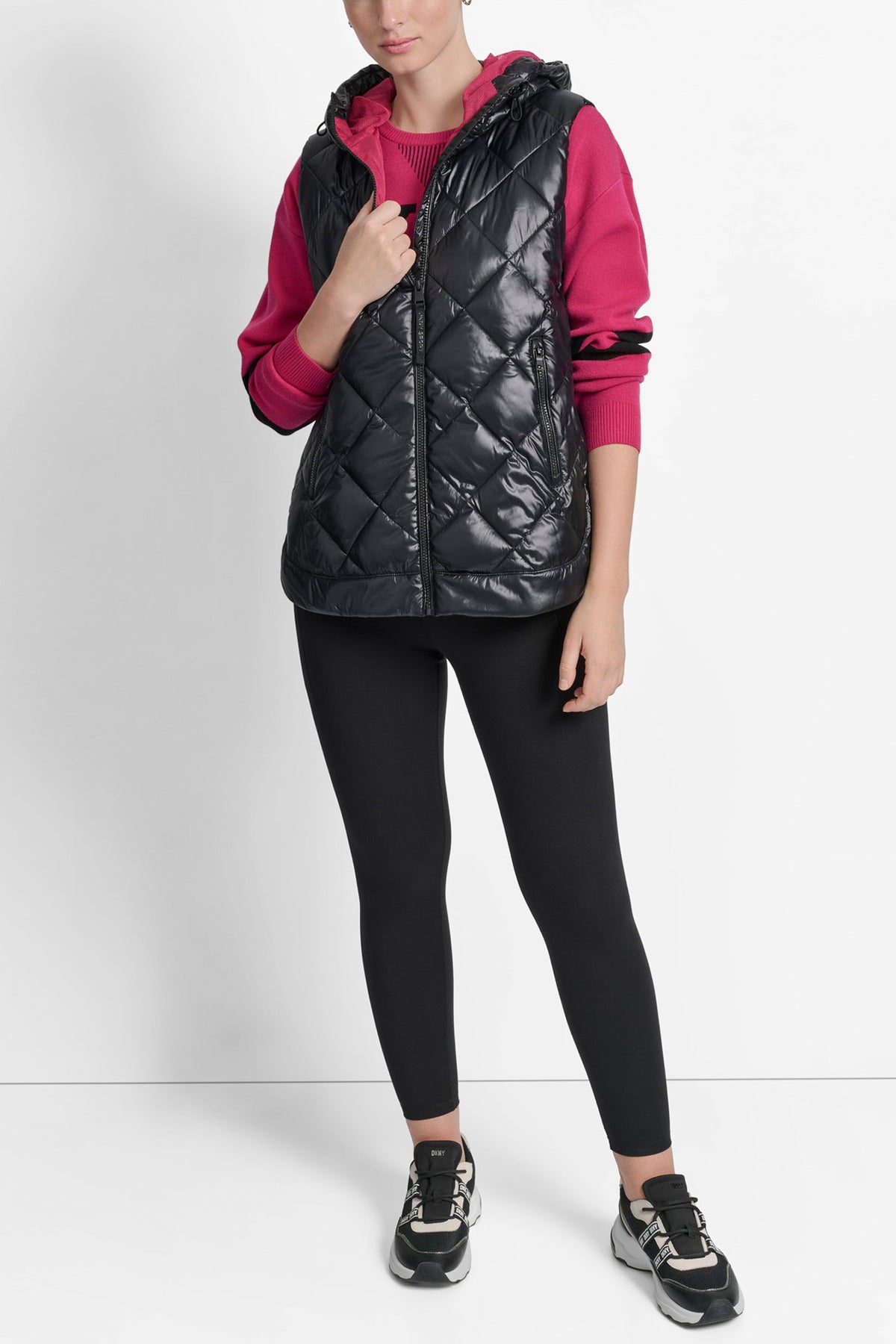 QUILTED HOODED VEST VIEW 2