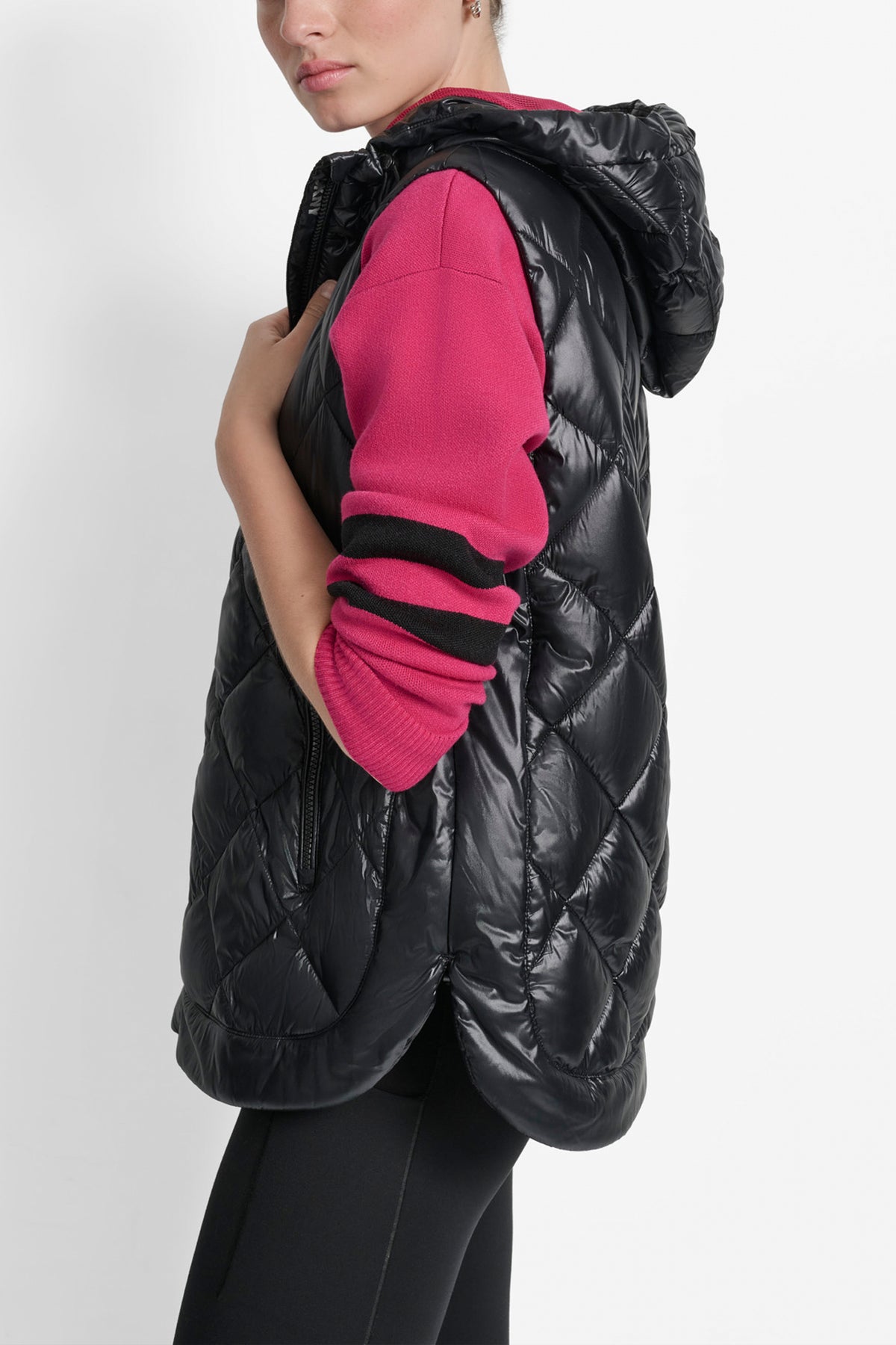 QUILTED HOODED VEST VIEW 2