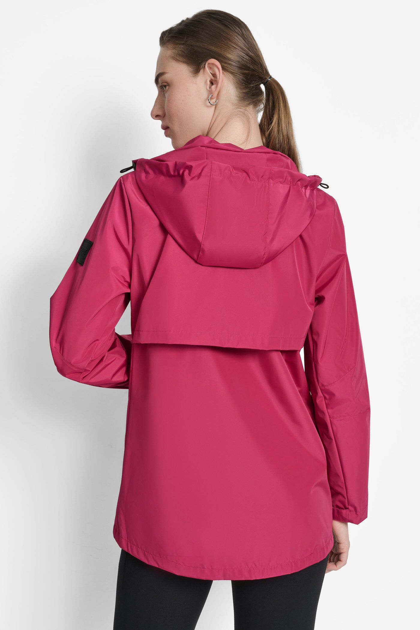 WILDBERRY HOODED FULL ZIP SPECTATOR JACKET WITH VELCRO CUFF, BACK VIEW | Jackets & Blazers