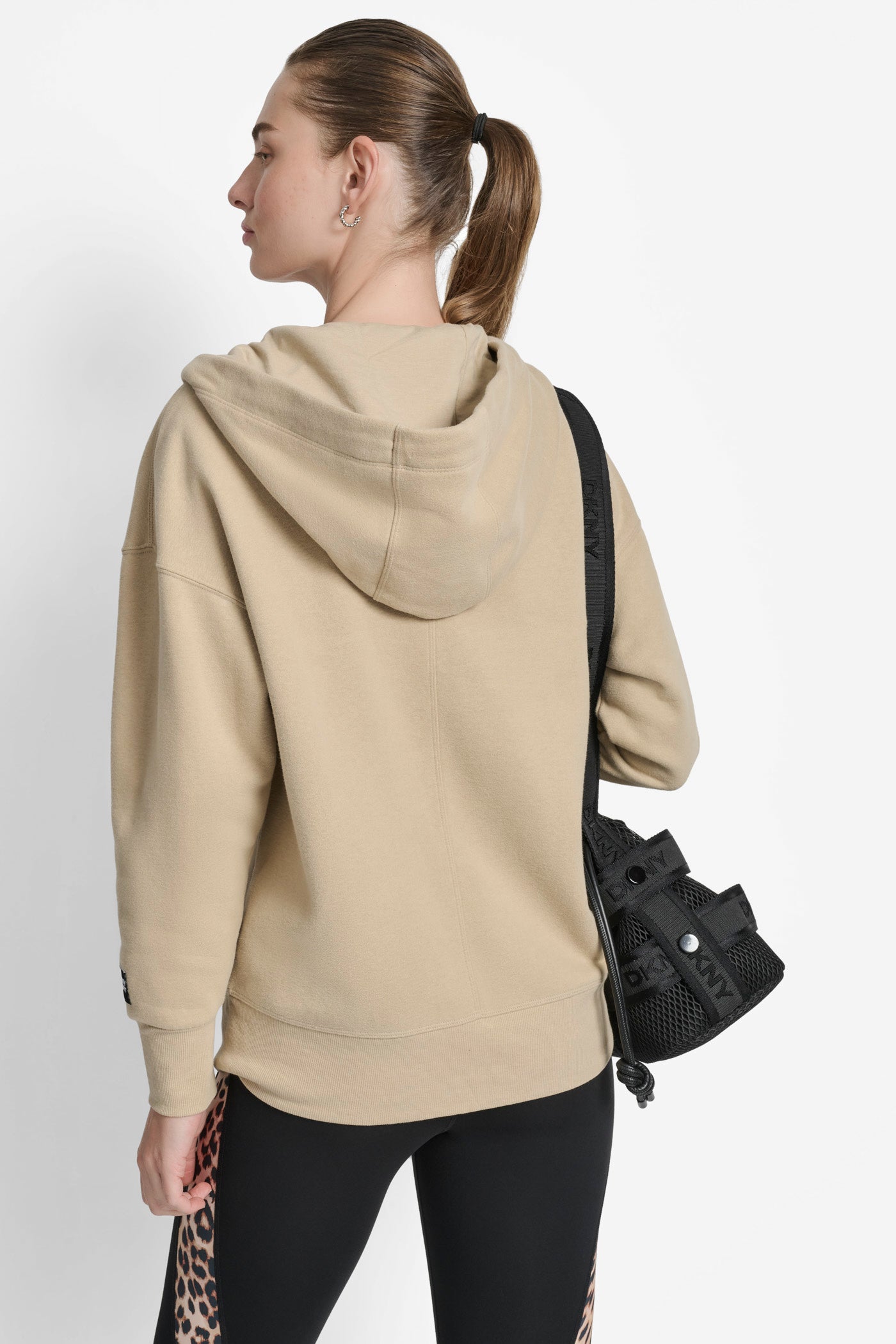 TRAVERTINE LONG HOODIE JACKET, VIEW 2 | Sport Essentials