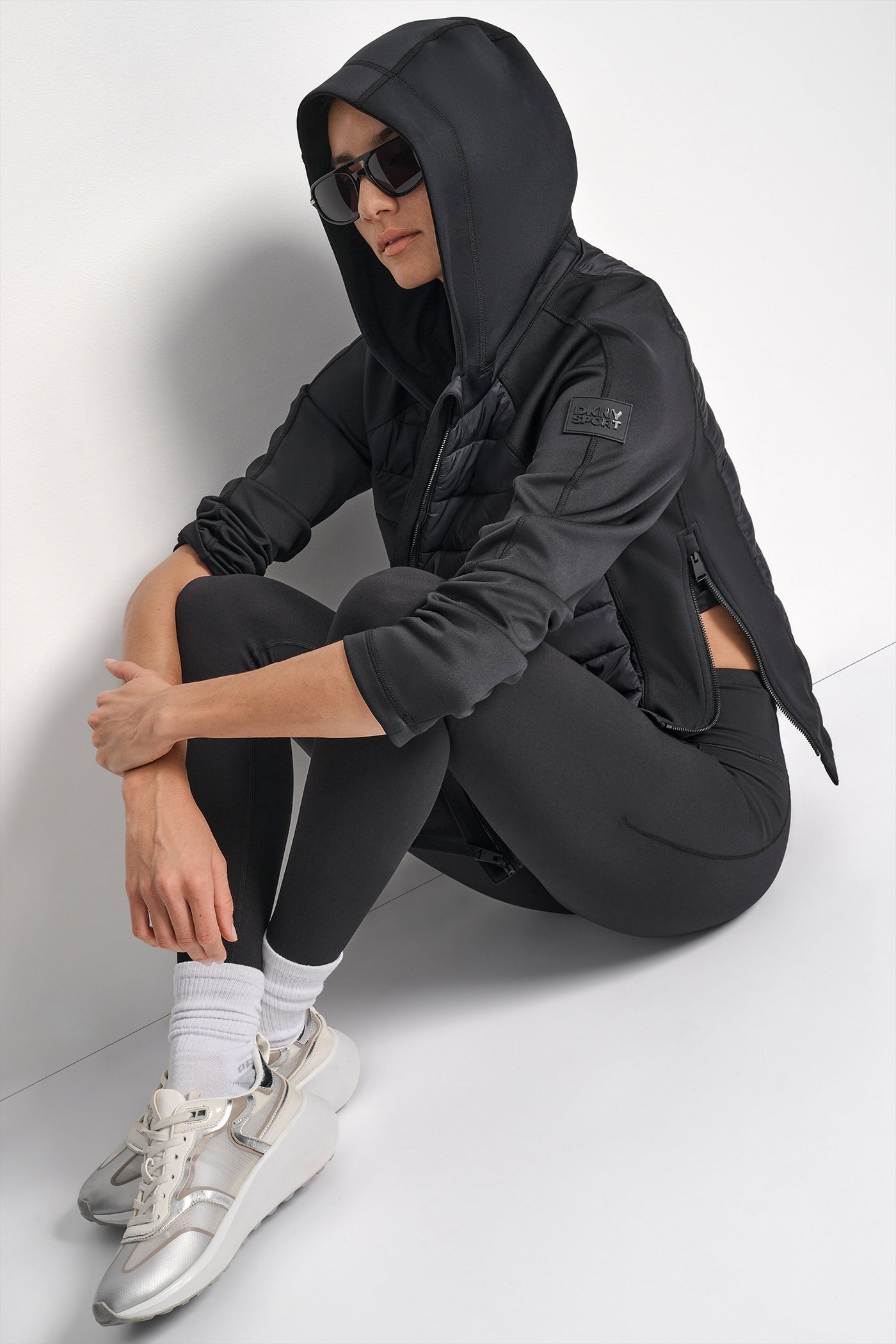 MIXED MEDIA HOODED HI LOW JACKET VIEW 7 | Jackets & Blazers