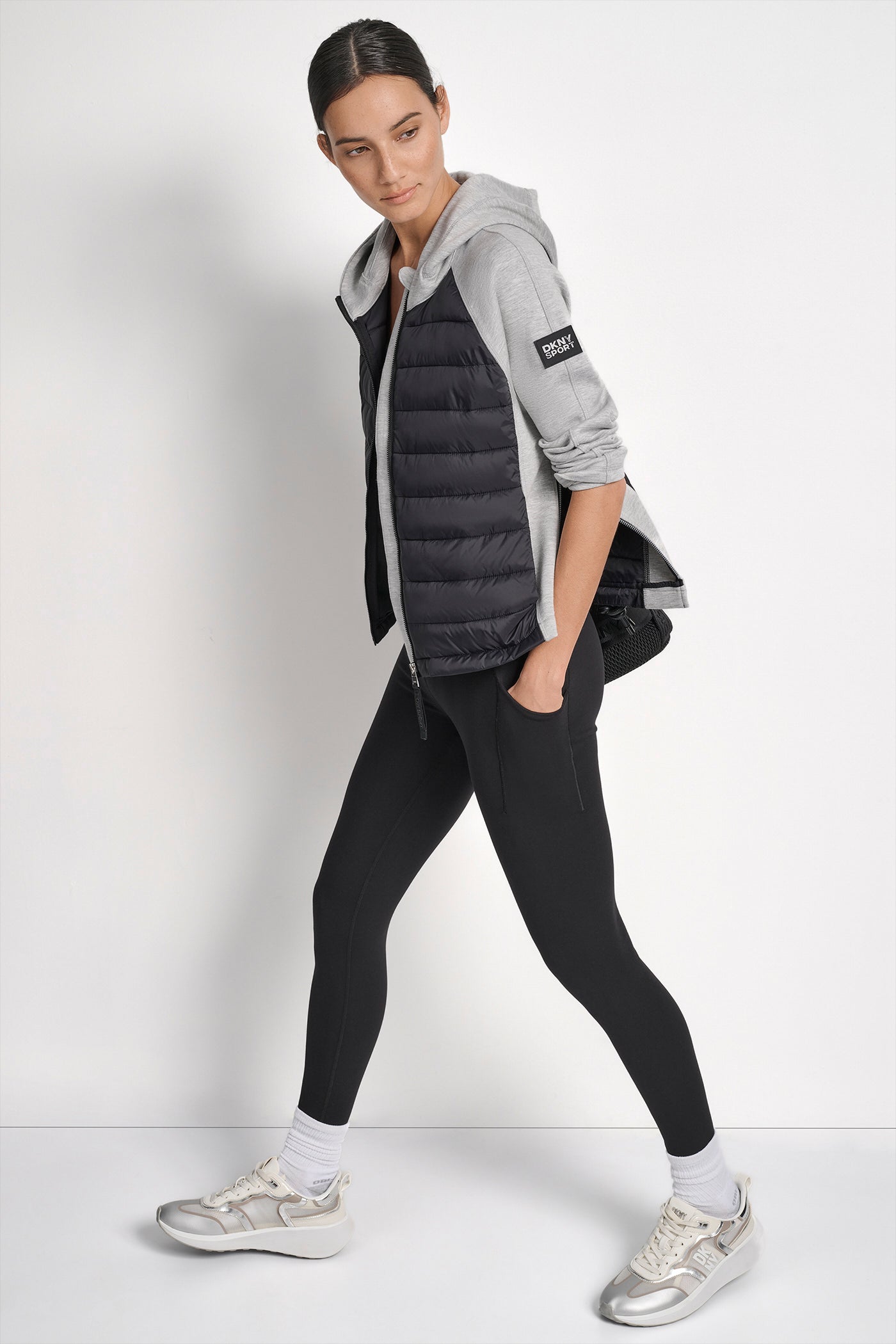 MIXED MEDIA HOODED HI LOW JACKET VIEW 8 | Jackets & Blazers