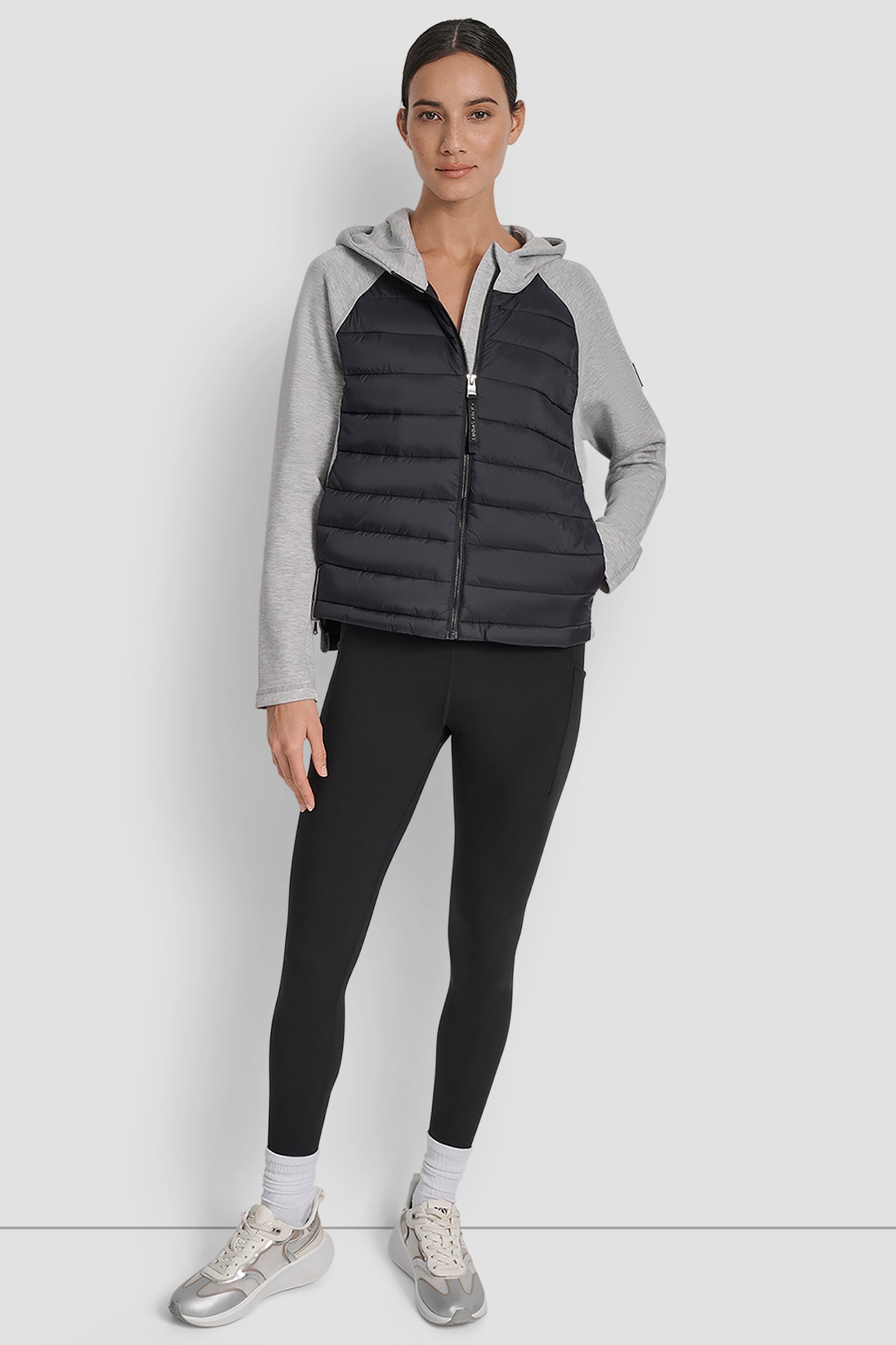 MIXED MEDIA HOODED HI LOW JACKET VIEW 6 | Jackets & Blazers