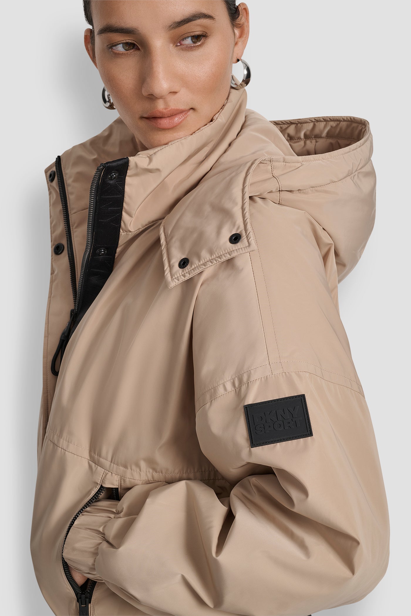SHORT LOGO EMBELLISHED HOODED JACKET VIEW 4 | Jackets & Blazers