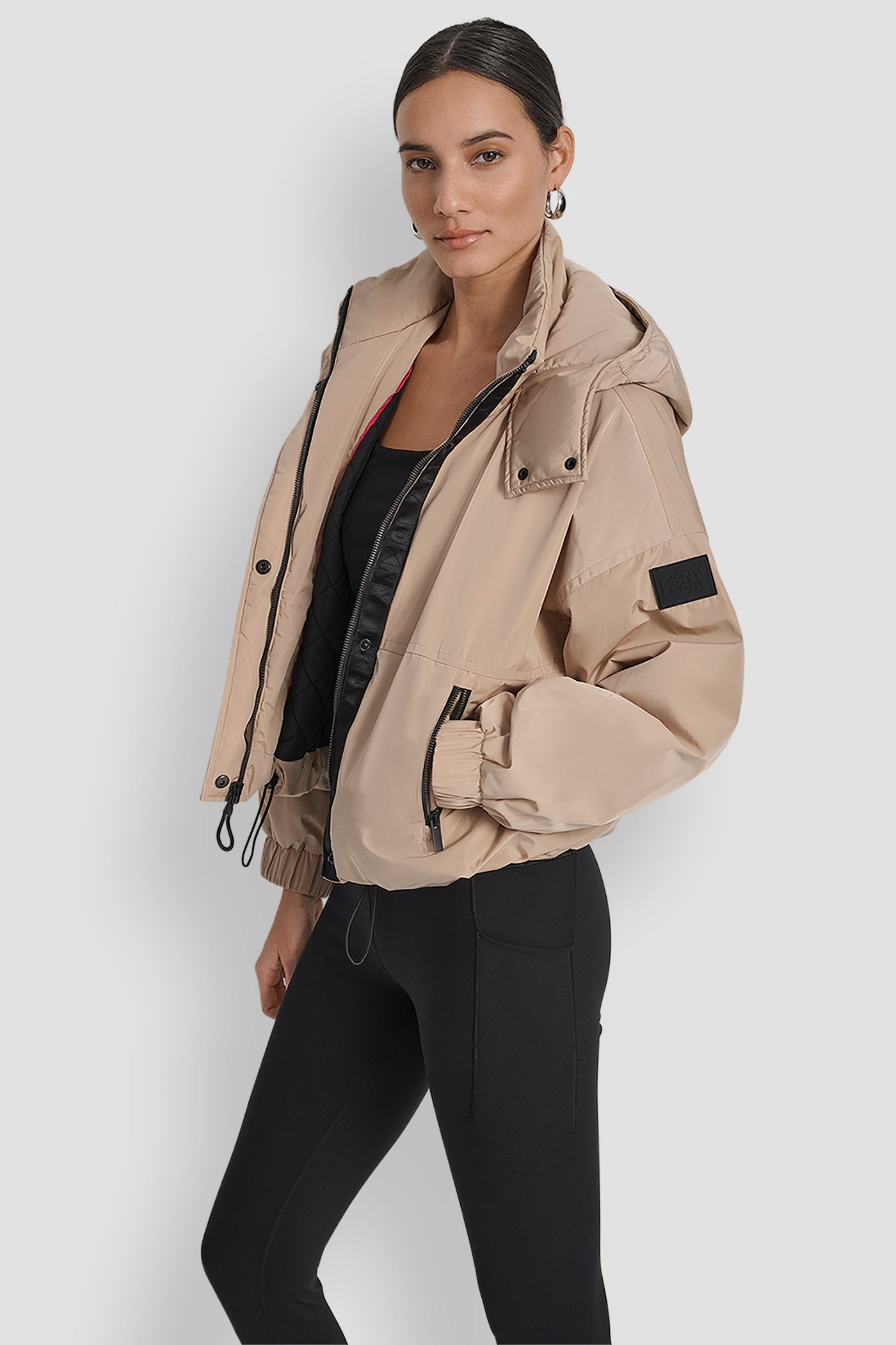 SHORT LOGO EMBELLISHED HOODED JACKET VIEW 3 | Jackets & Blazers