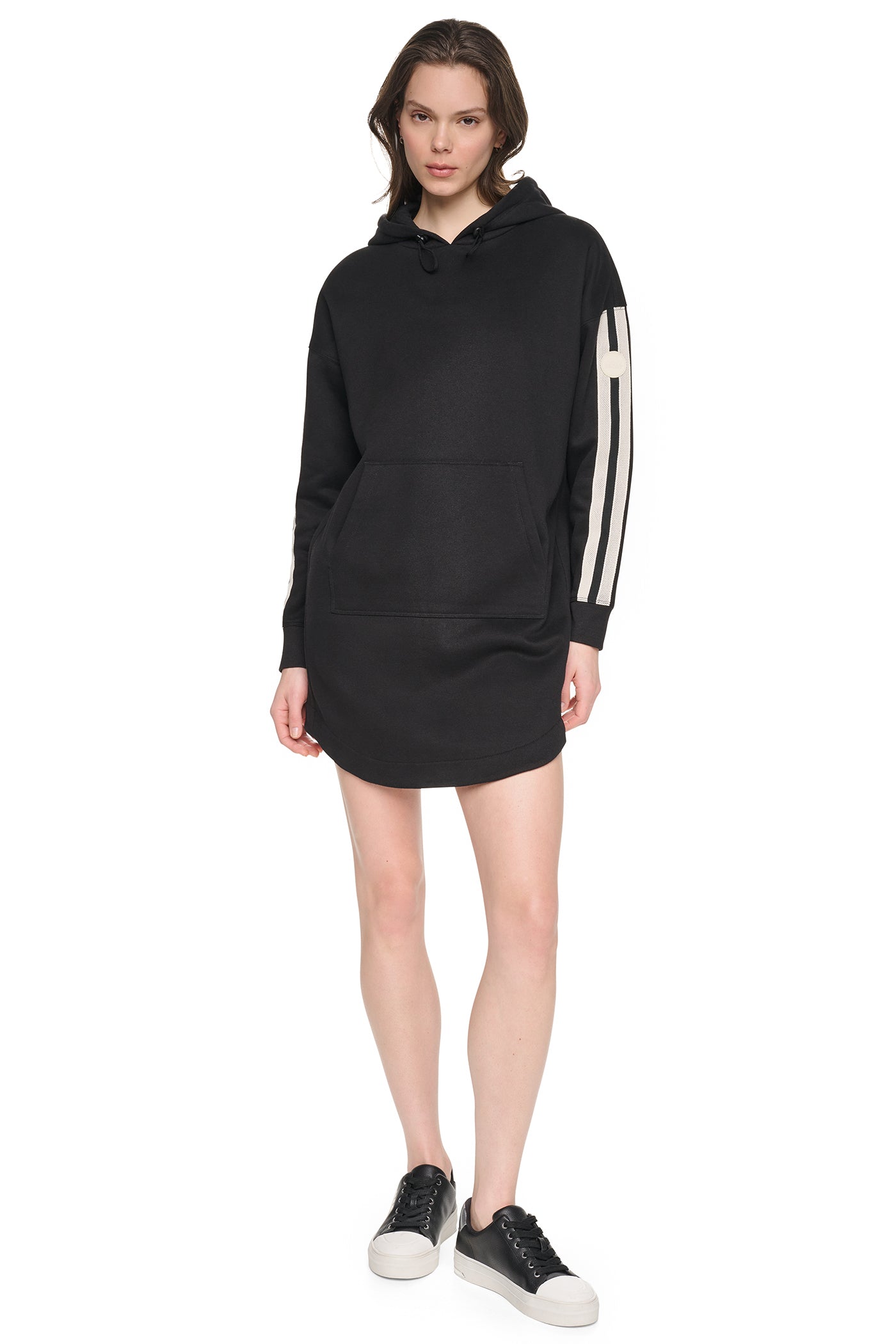 STRIPED MINI HOODIE DRESS VIEW 6