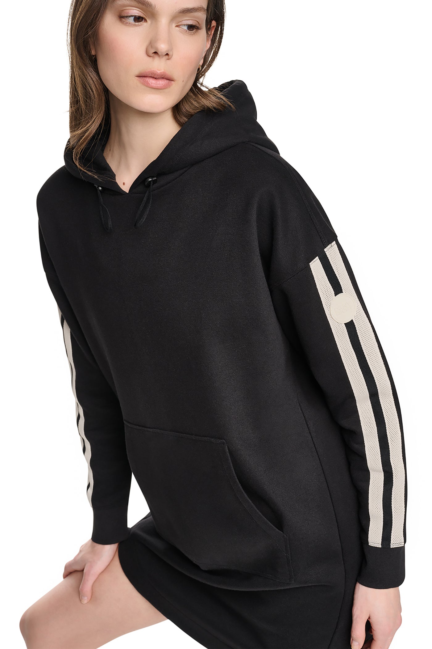 STRIPED MINI HOODIE DRESS VIEW 5