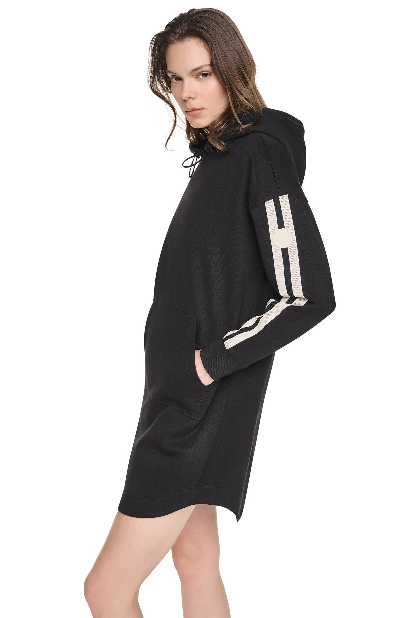 STRIPED MINI HOODIE DRESS VIEW 4