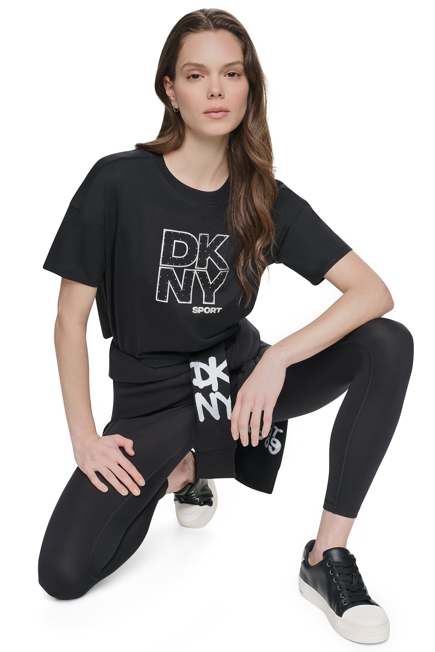 CROPPED CRYSTAL STACKED LOGO TEE VIEW 8