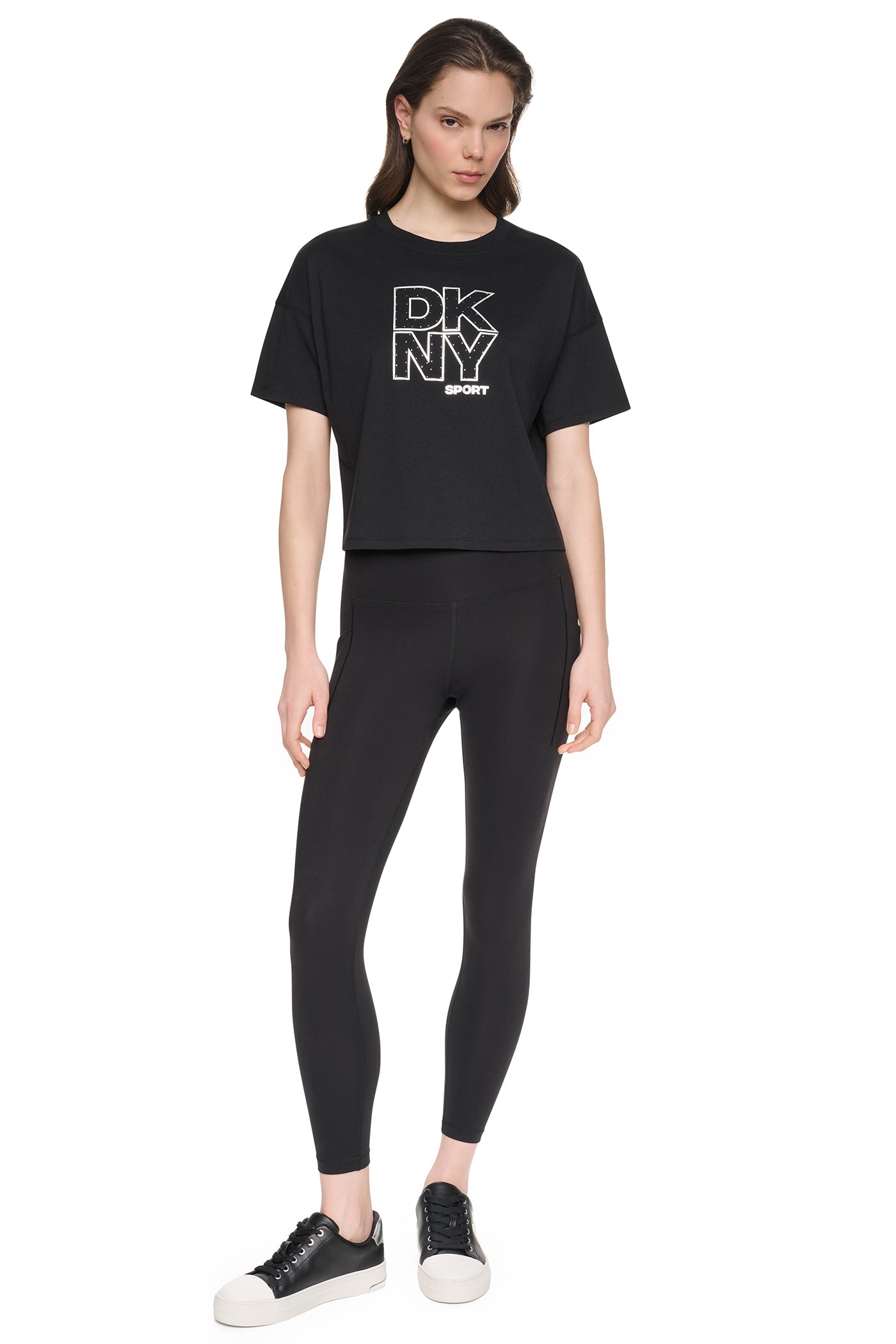 CROPPED CRYSTAL STACKED LOGO TEE VIEW 6