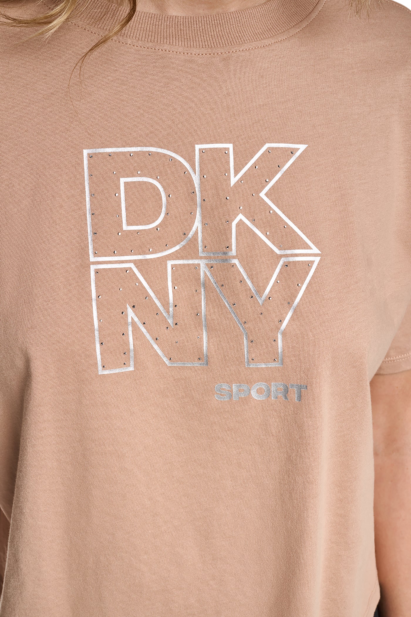 CROPPED CRYSTAL STACKED LOGO TEE VIEW 7