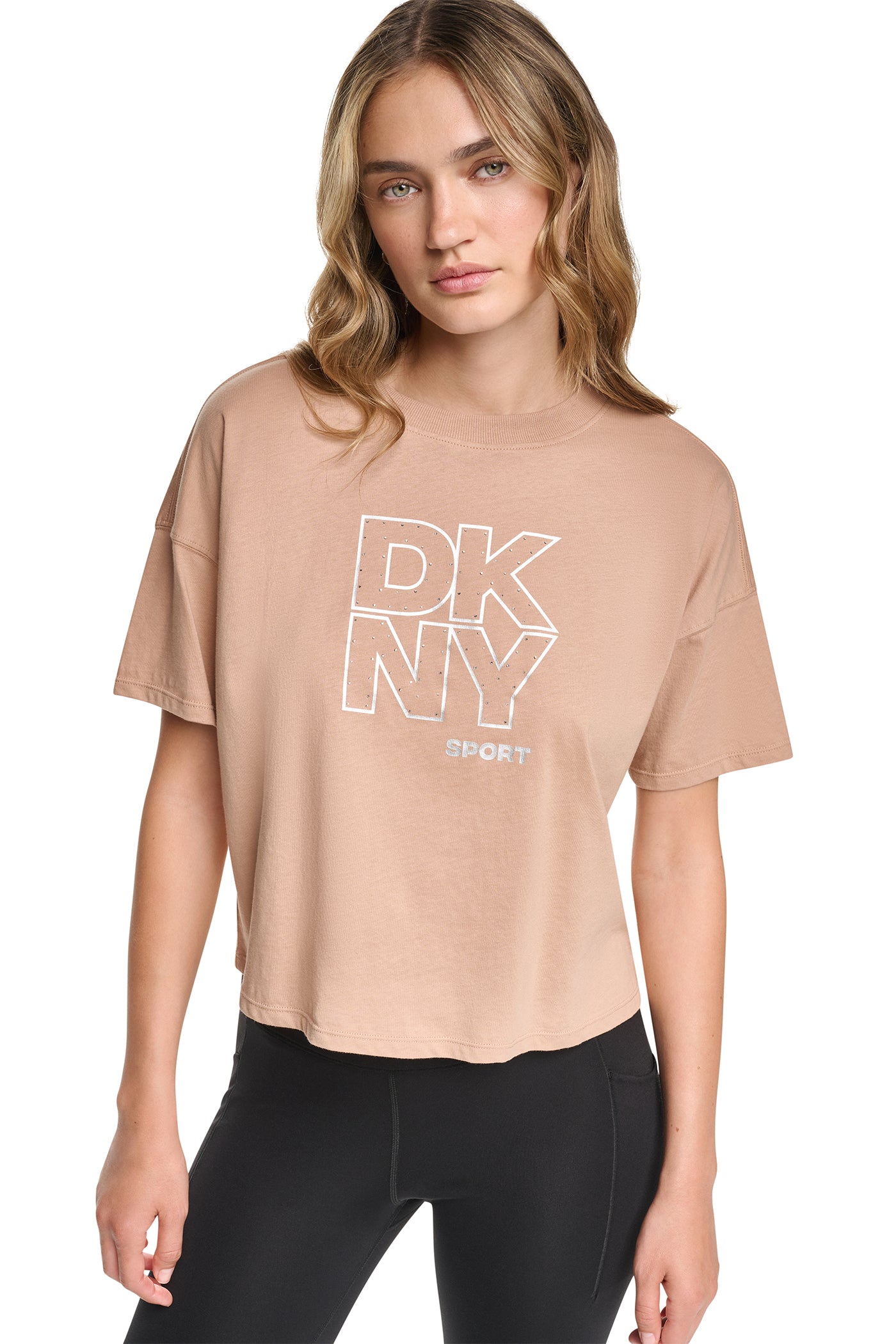 CROPPED CRYSTAL STACKED LOGO TEE VIEW 6