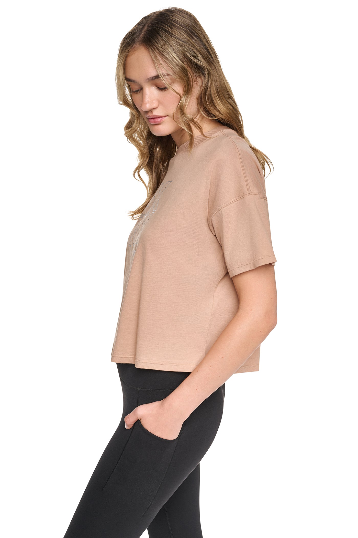 CROPPED CRYSTAL STACKED LOGO TEE VIEW 4