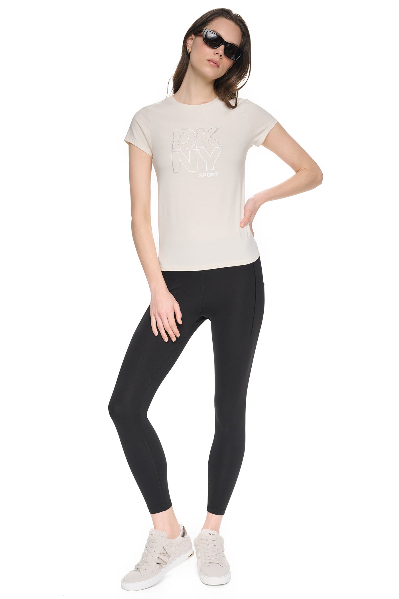 CRYSTAL METALLIC LOGO BABY TEE VIEW 5