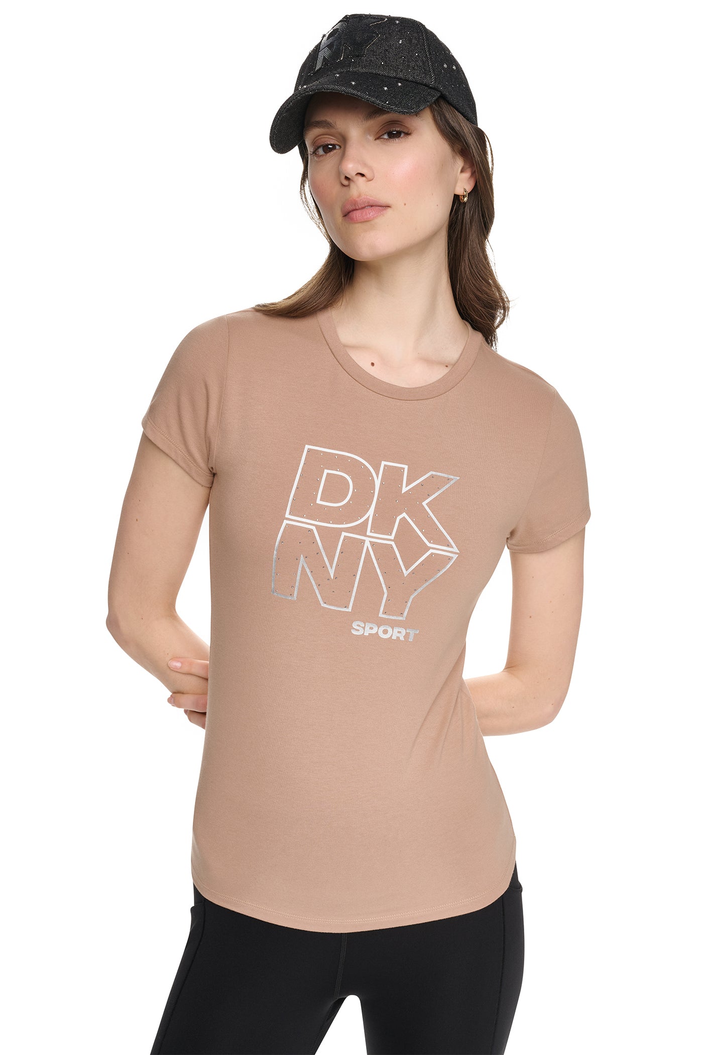 CRYSTAL METALLIC LOGO BABY TEE VIEW 5