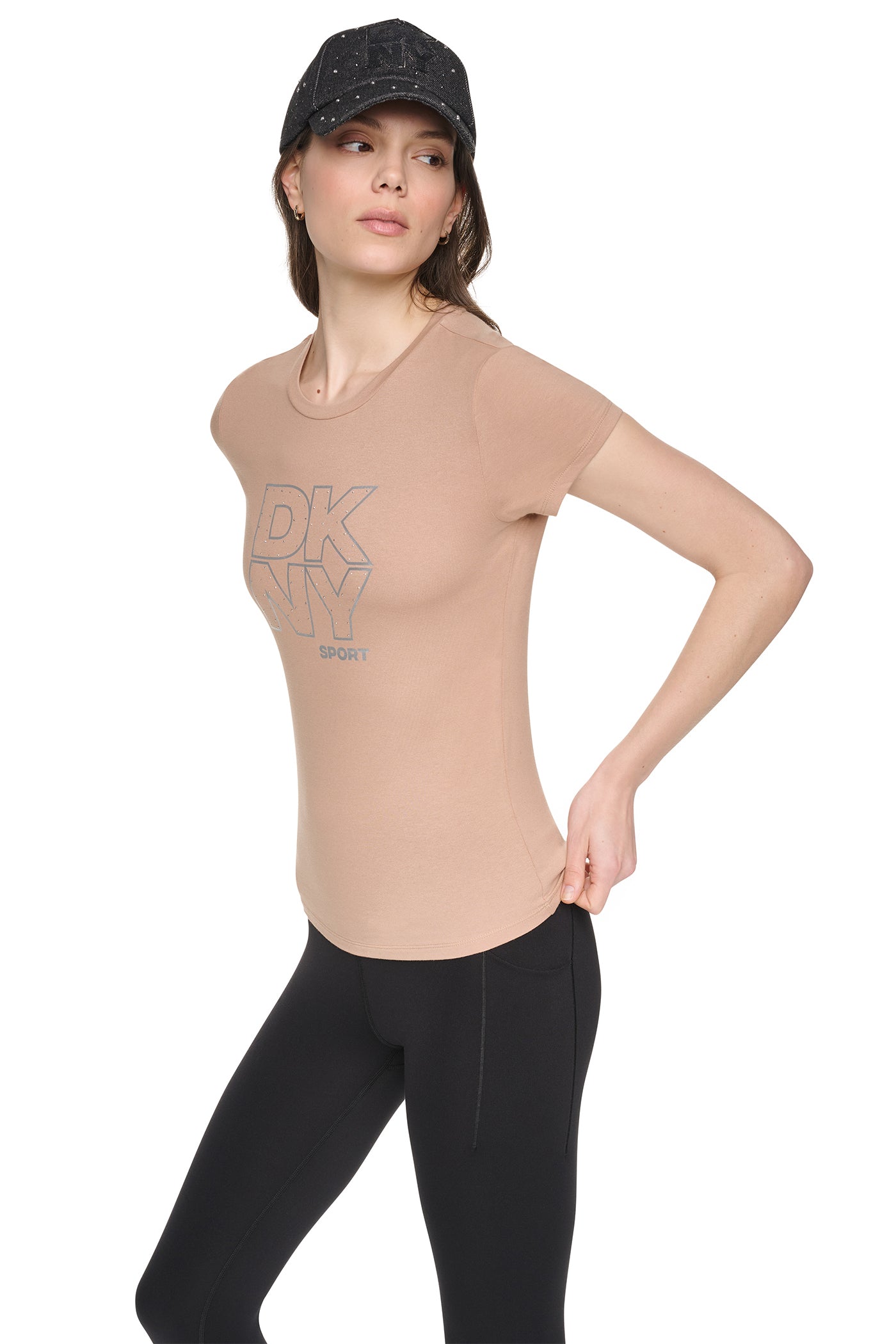 CRYSTAL METALLIC LOGO BABY TEE VIEW 4