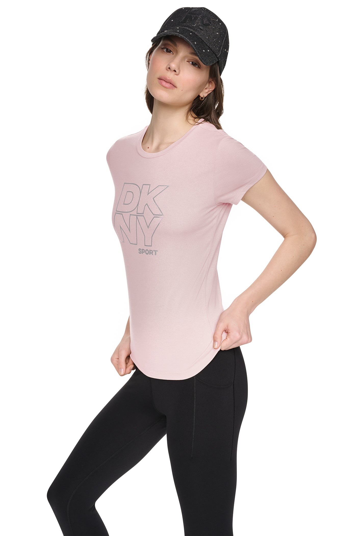 CRYSTAL METALLIC LOGO BABY TEE VIEW 4