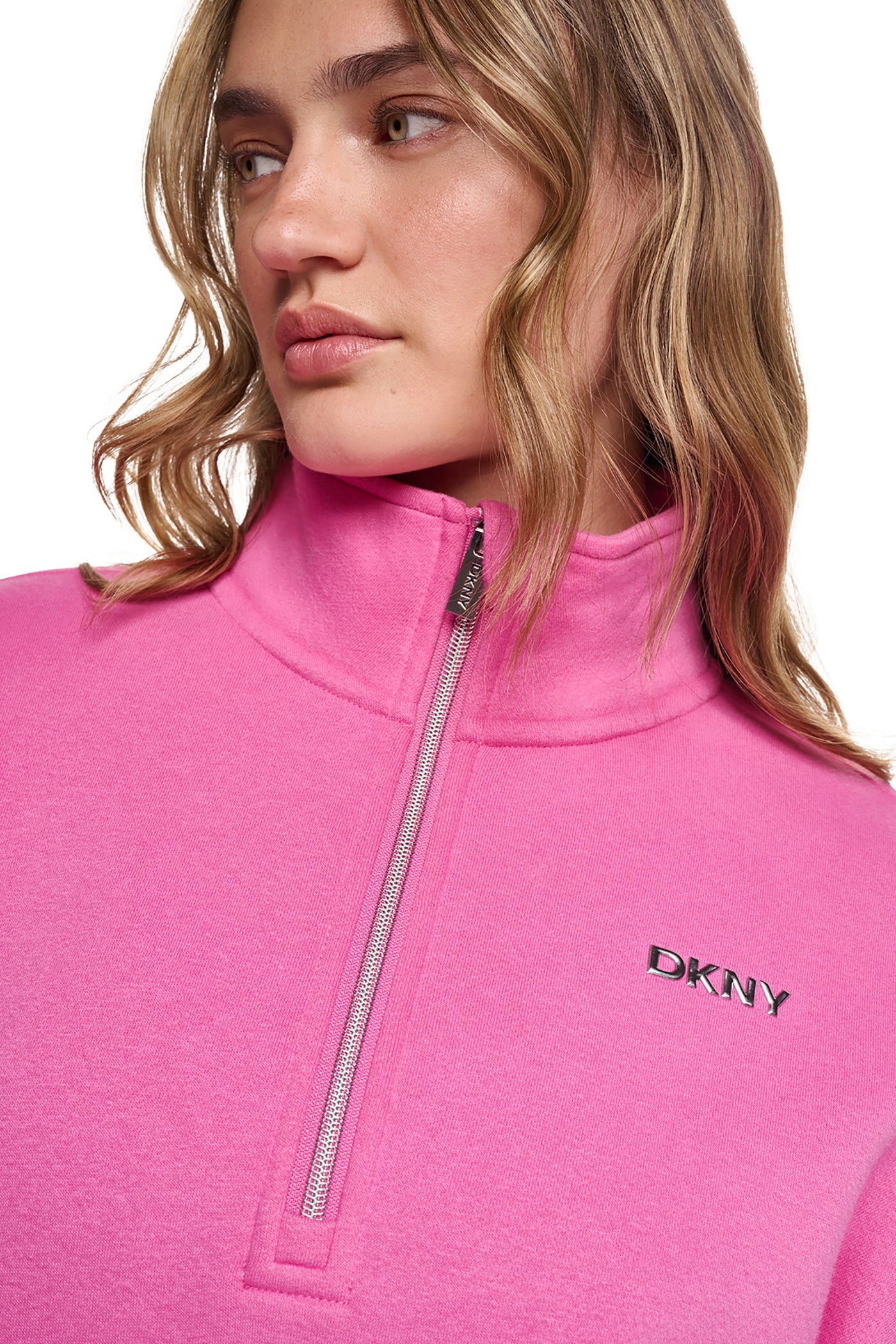 COTTON-BLEND FLEECE LOGO 1/4 ZIP SWEATSHIRT VIEW 3