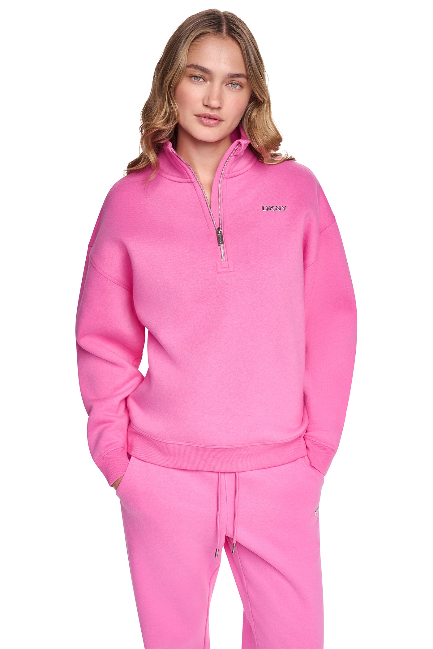 COTTON-BLEND FLEECE LOGO 1/4 ZIP SWEATSHIRT VIEW 1