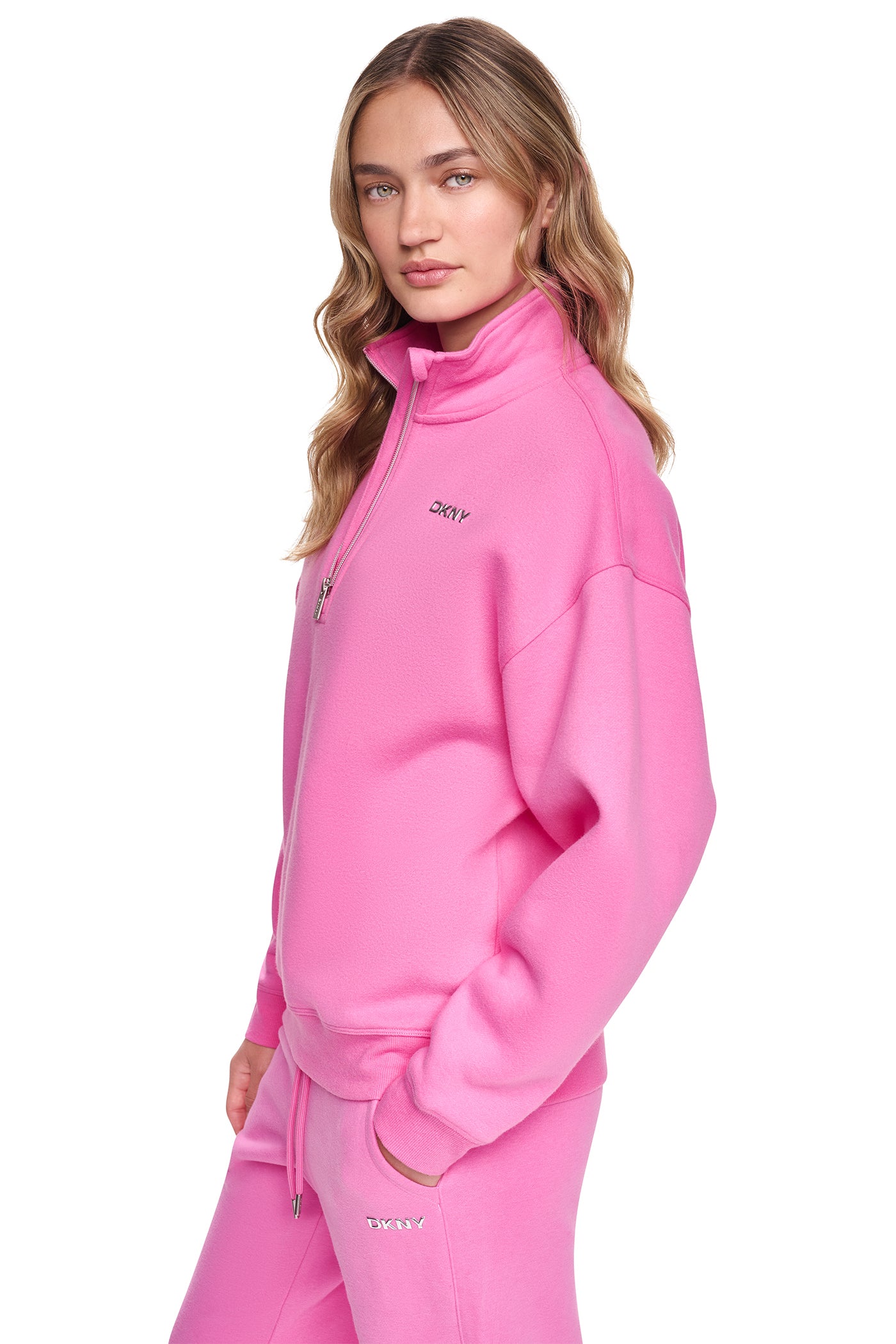 COTTON-BLEND FLEECE LOGO 1/4 ZIP SWEATSHIRT VIEW 2