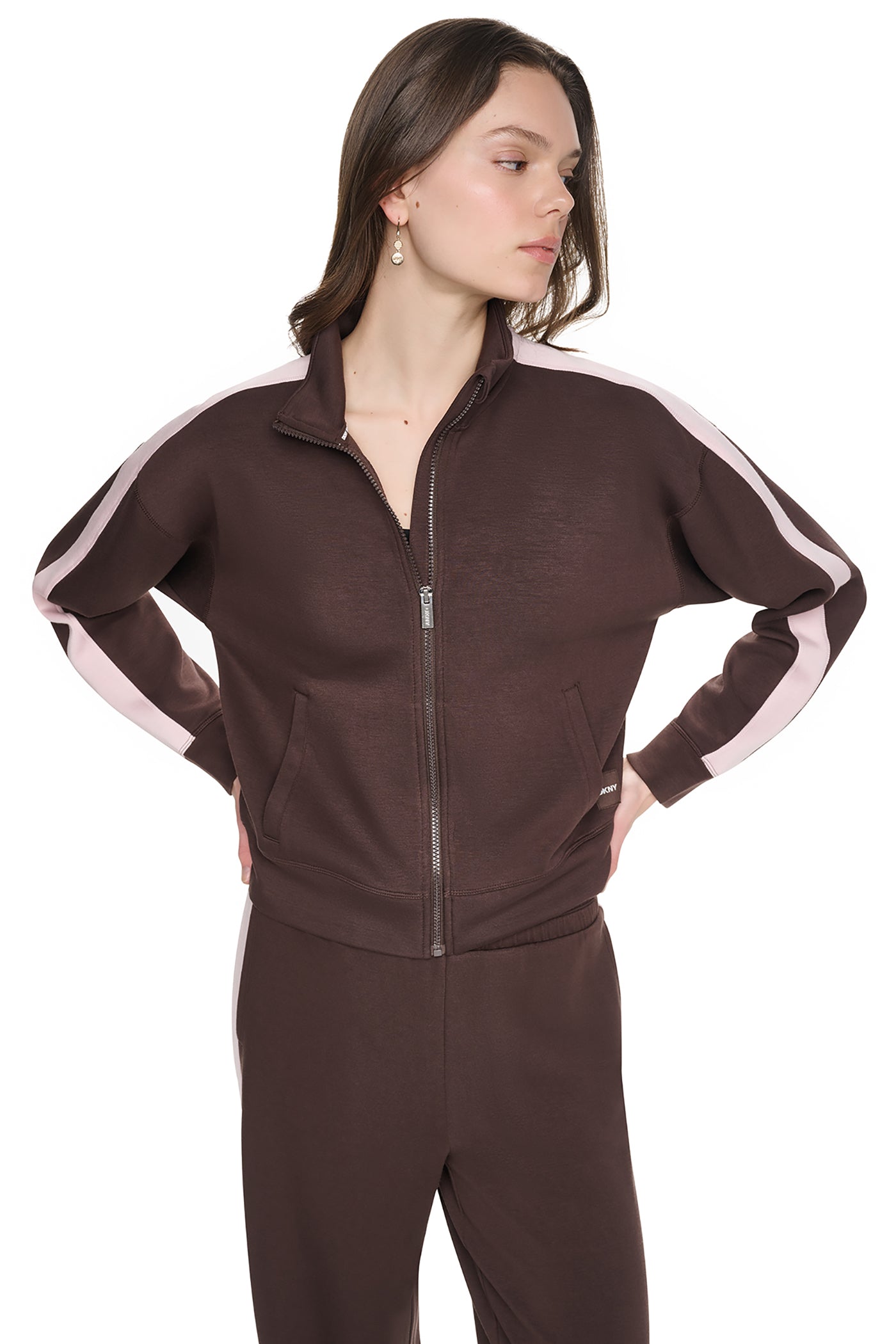 Side Stripe Full Zip Jacket | Hoodie | DKNY