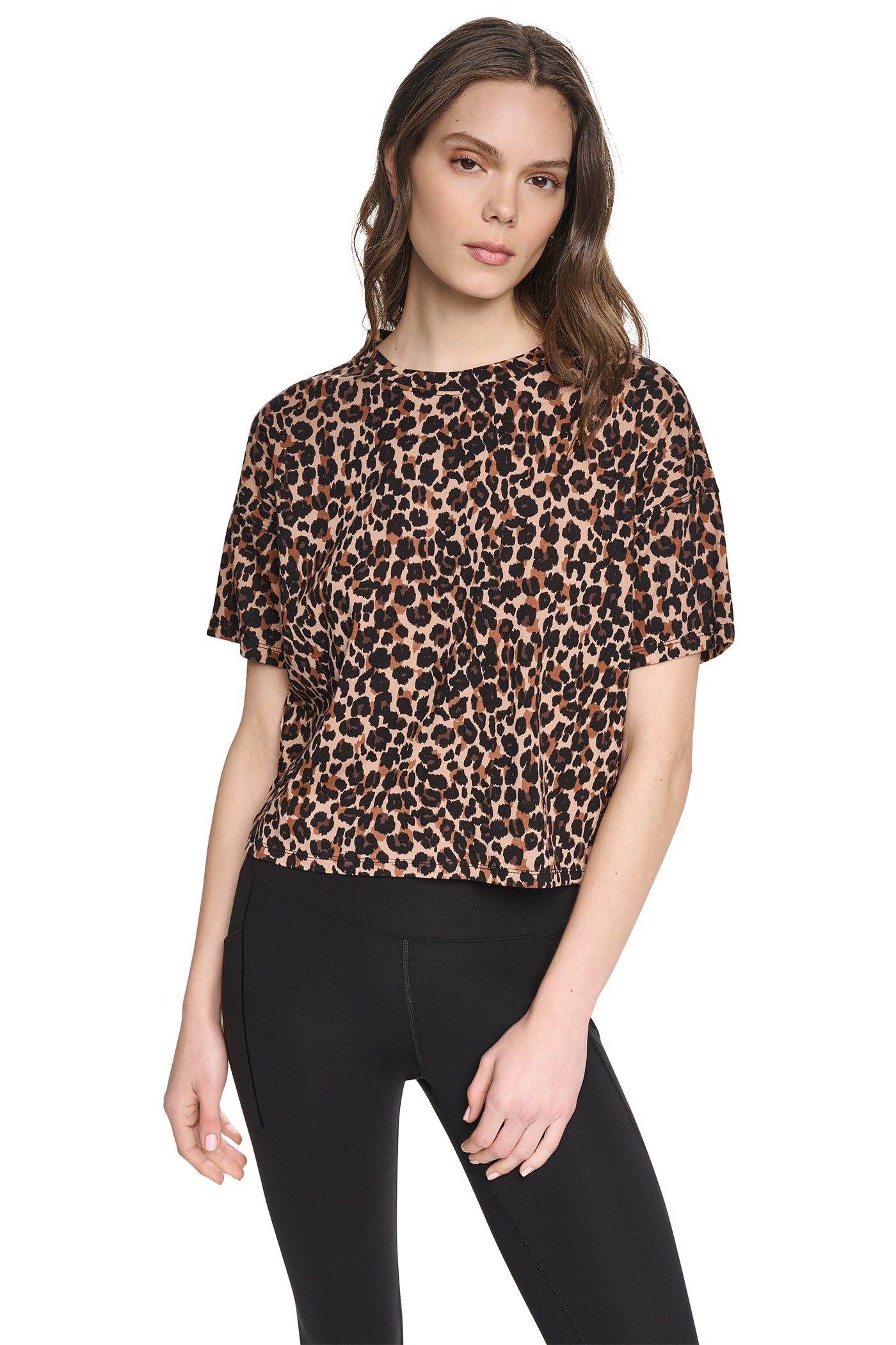 CROPPED ANIMAL PRINT TEE VIEW 6