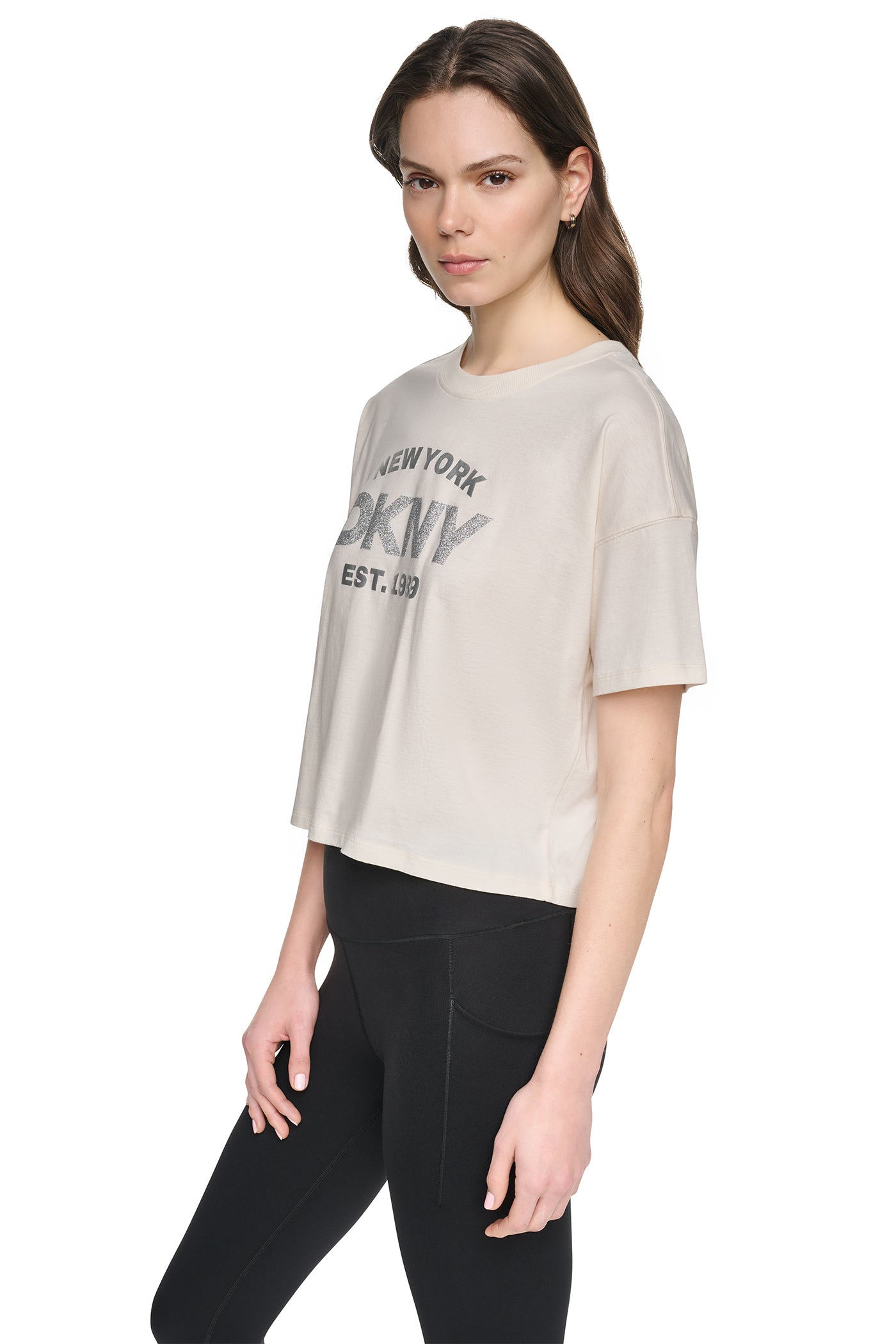 CROPPED METALLIC LOGO TEE VIEW 5