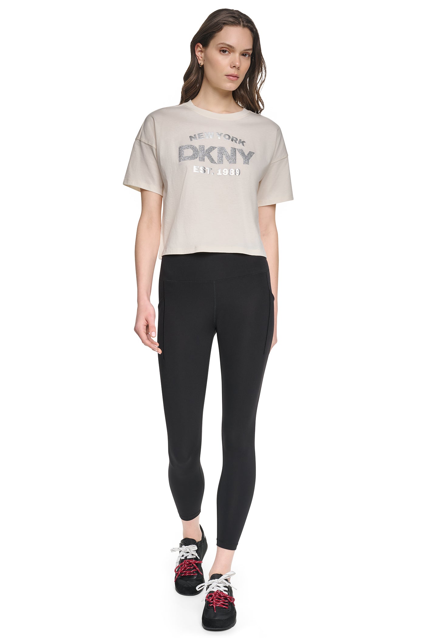 CROPPED METALLIC LOGO TEE VIEW 6