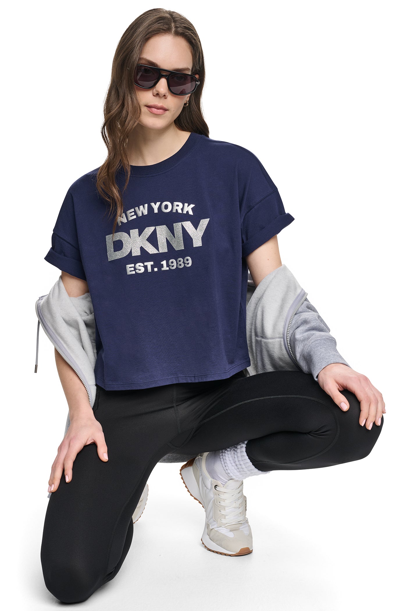 CROPPED METALLIC LOGO TEE VIEW 7