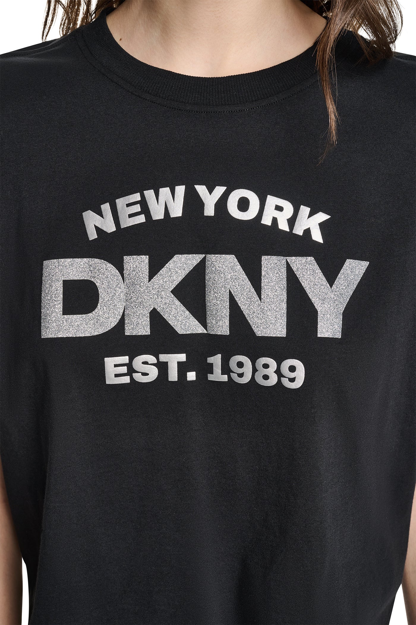 CROPPED METALLIC LOGO TEE VIEW 6