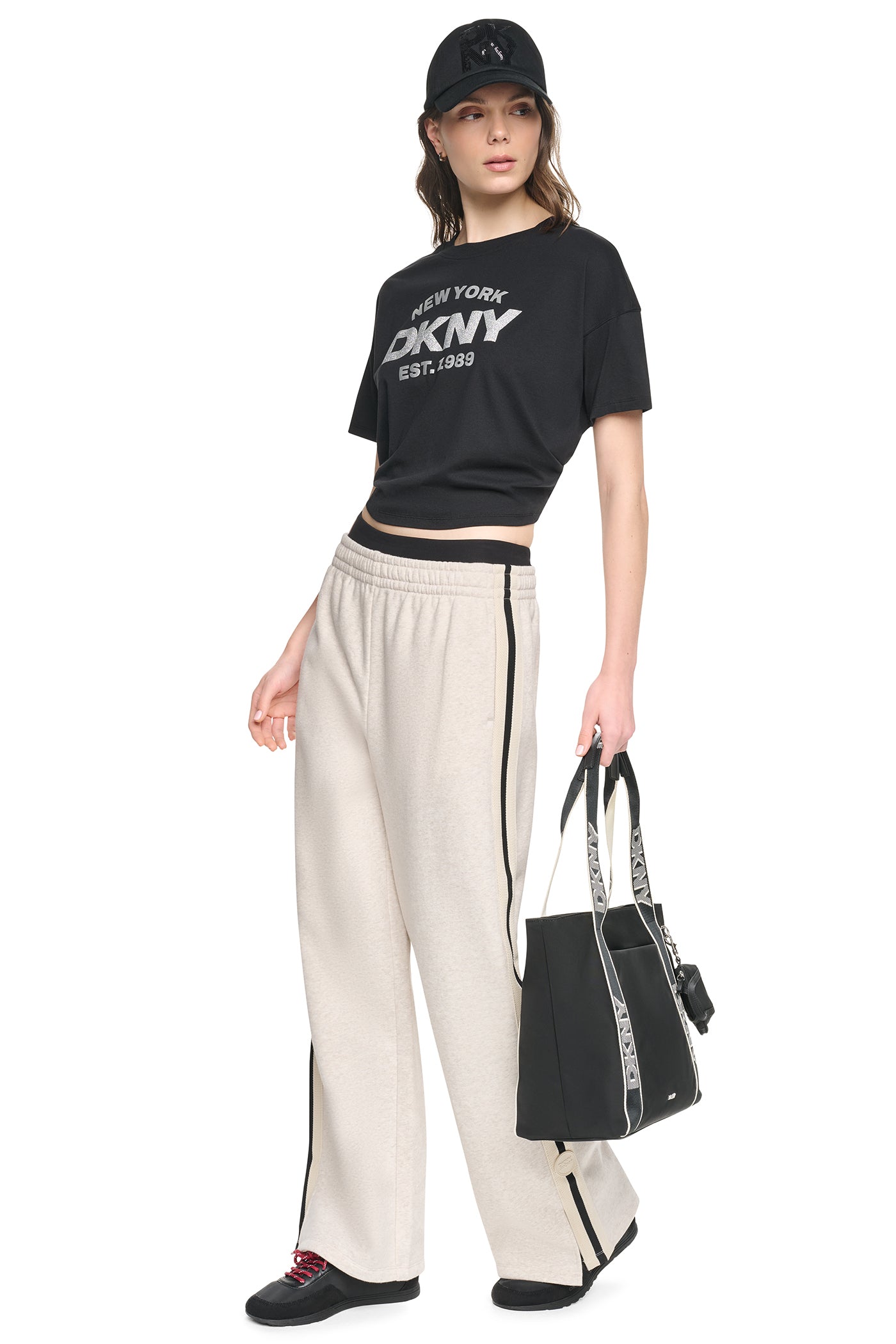 CROPPED METALLIC LOGO TEE VIEW 7