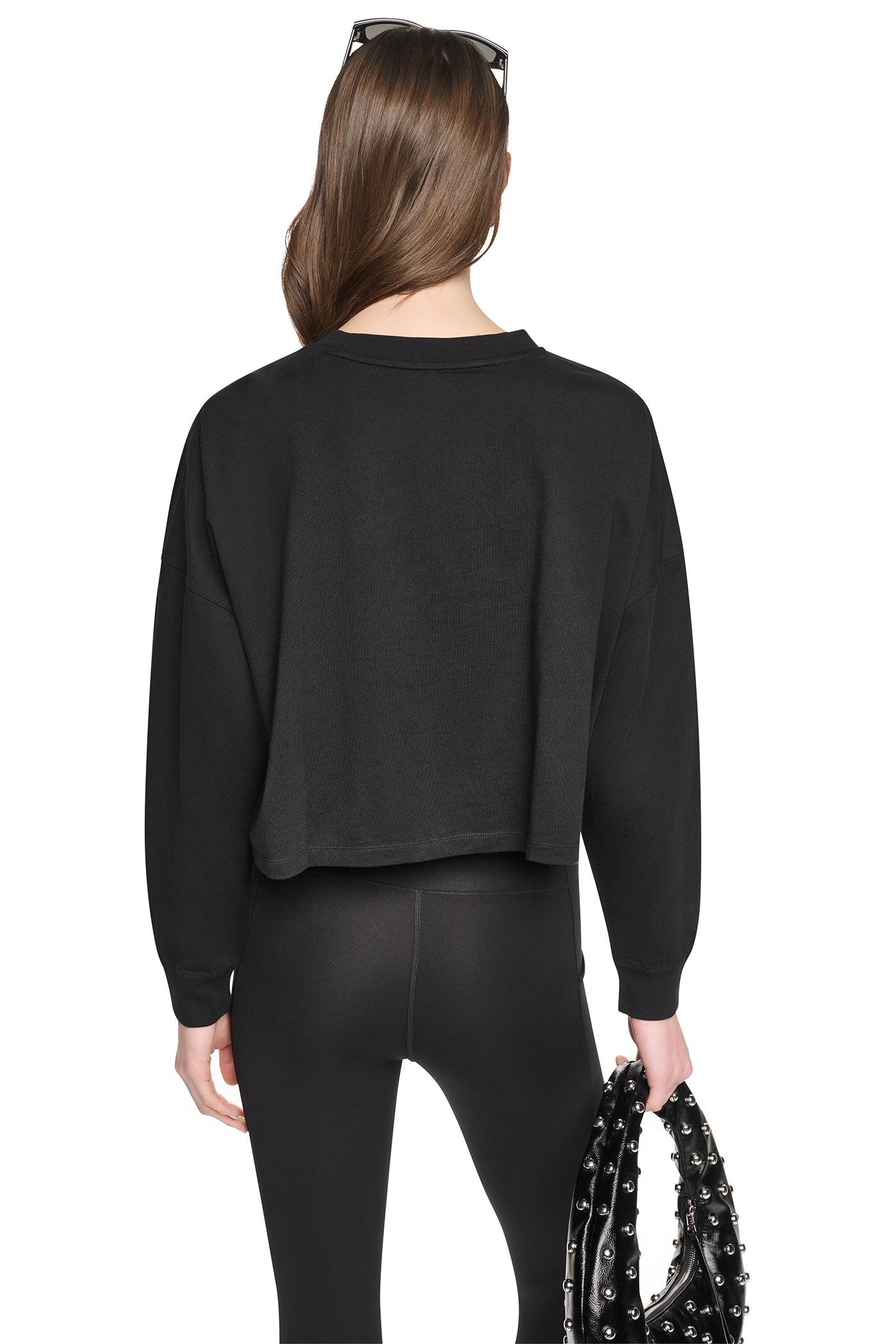 CROPPED SEQUIN VARSITY LOGO TEE VIEW 3